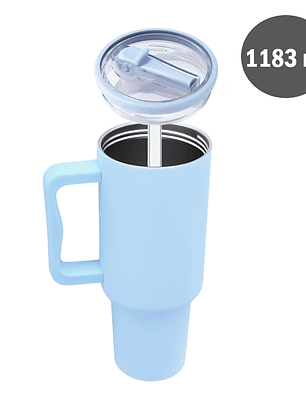 Vaso Termo Tumbler Térmico de 1183ml Acero Inoxidable con Sorbete Celeste