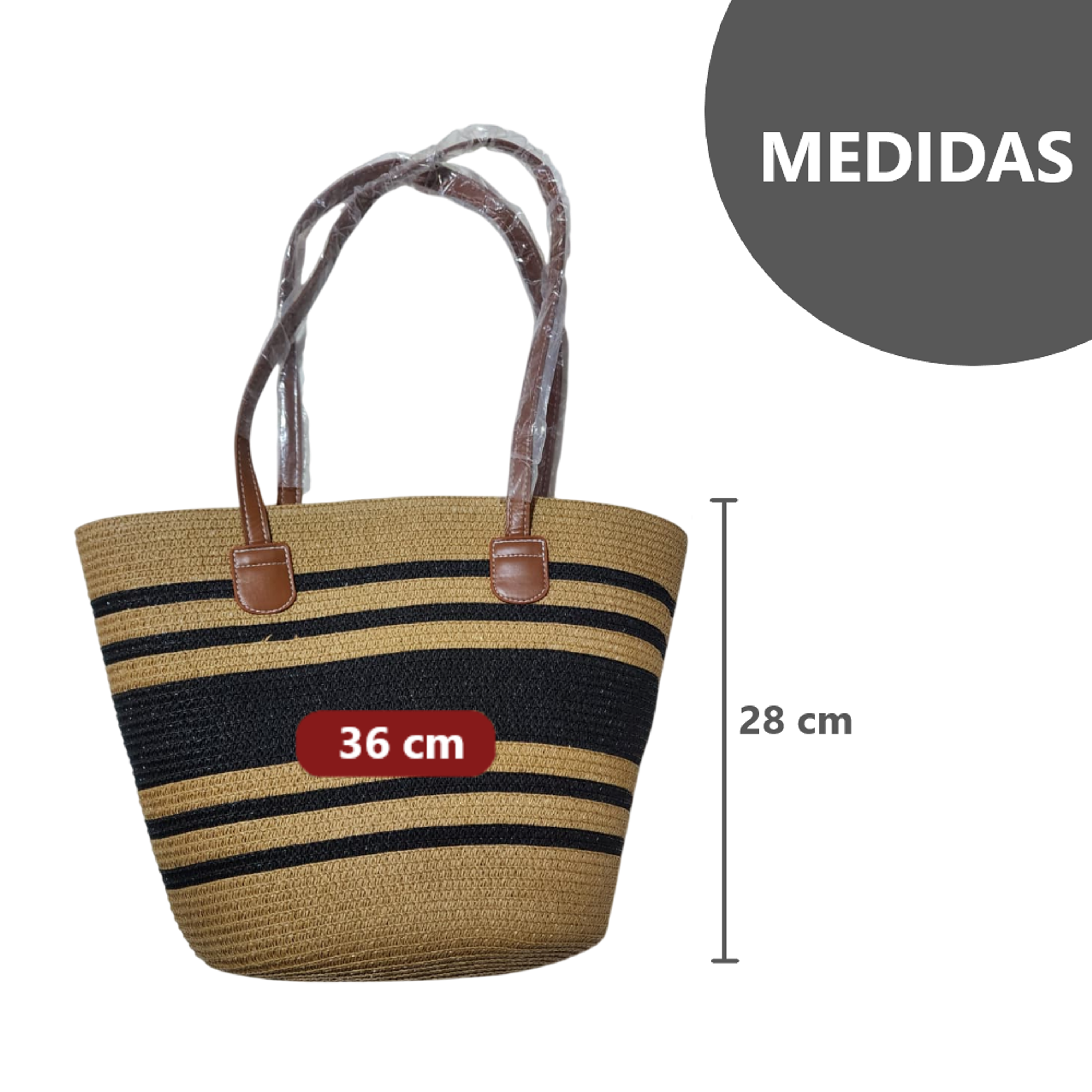 Set de Playa Bolso Grande de Rayas con Sombrero Elegante 8