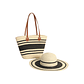 Set de Playa Bolso Grande de Rayas con Sombrero Elegante - Miniatura 13