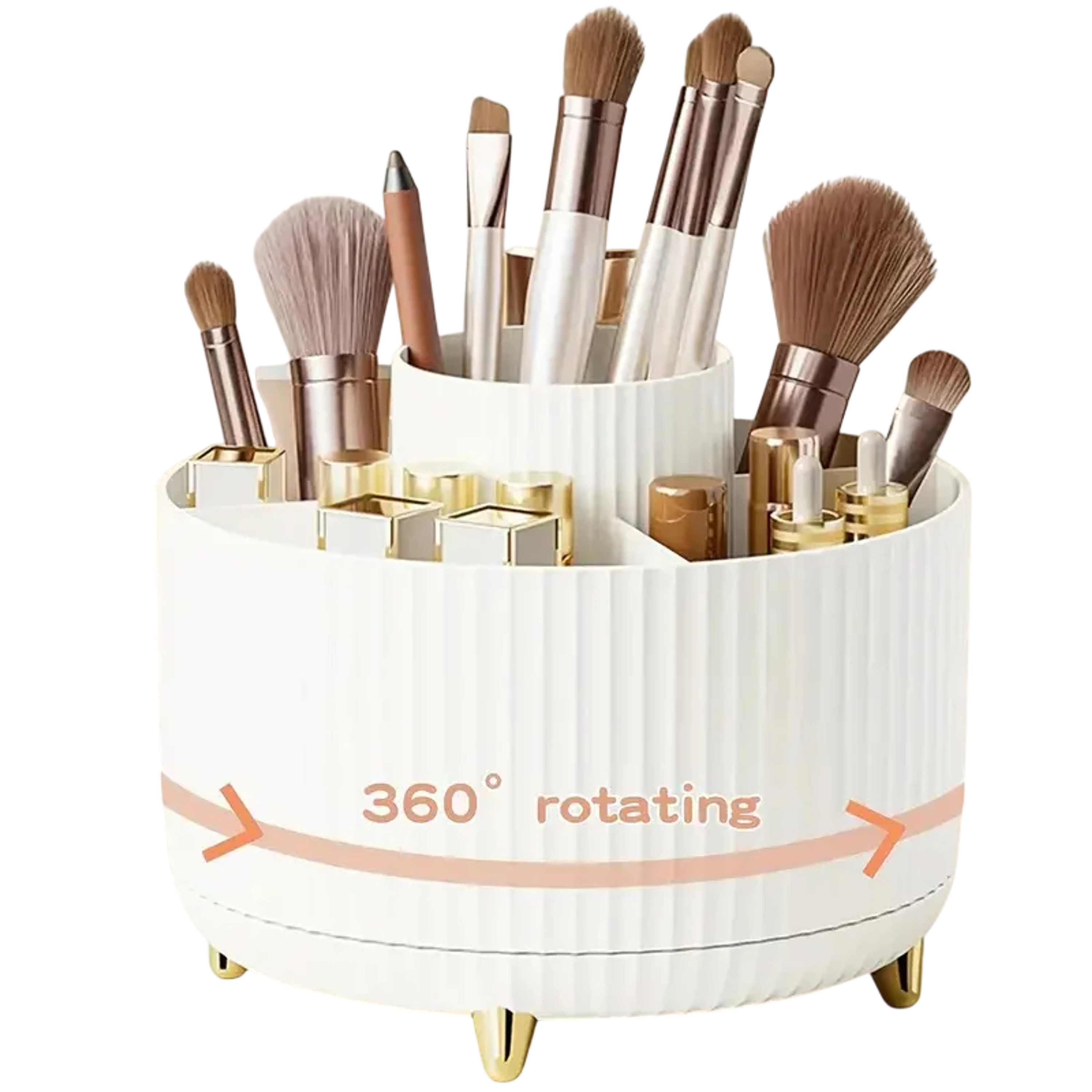 Organizador giratorio para brochas de maquillaje 5 ranuras 1