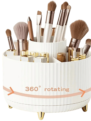 Organizador giratorio para brochas de maquillaje 5 ranuras