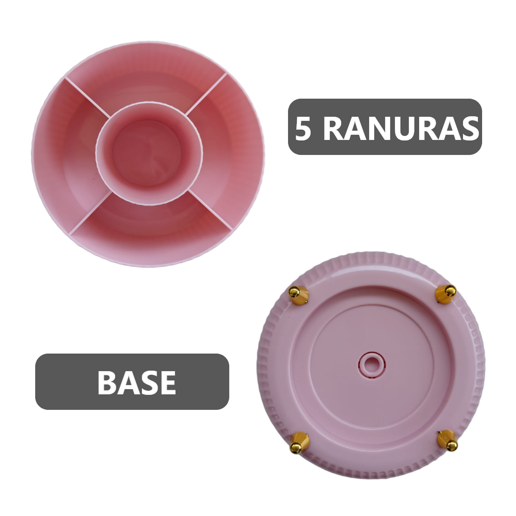 Organizador giratorio para brochas de maquillaje 5 ranuras 7