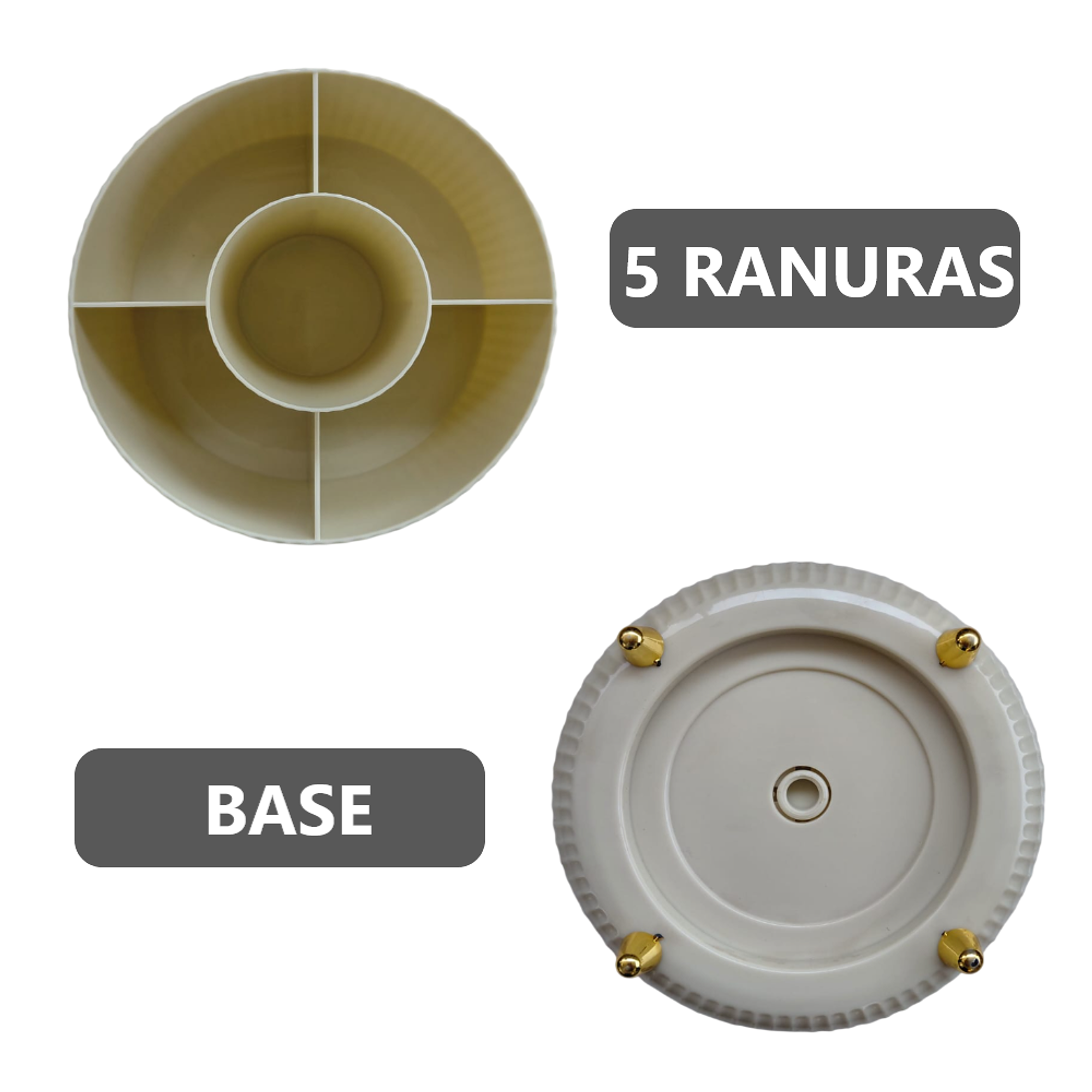 Organizador giratorio para brochas de maquillaje 5 ranuras 12