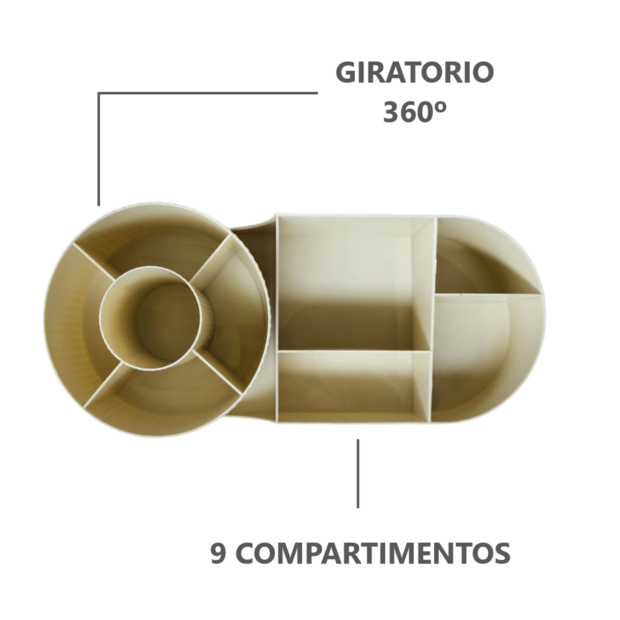 Organizador giratorio para brochas de maquillaje 9 ranuras 7