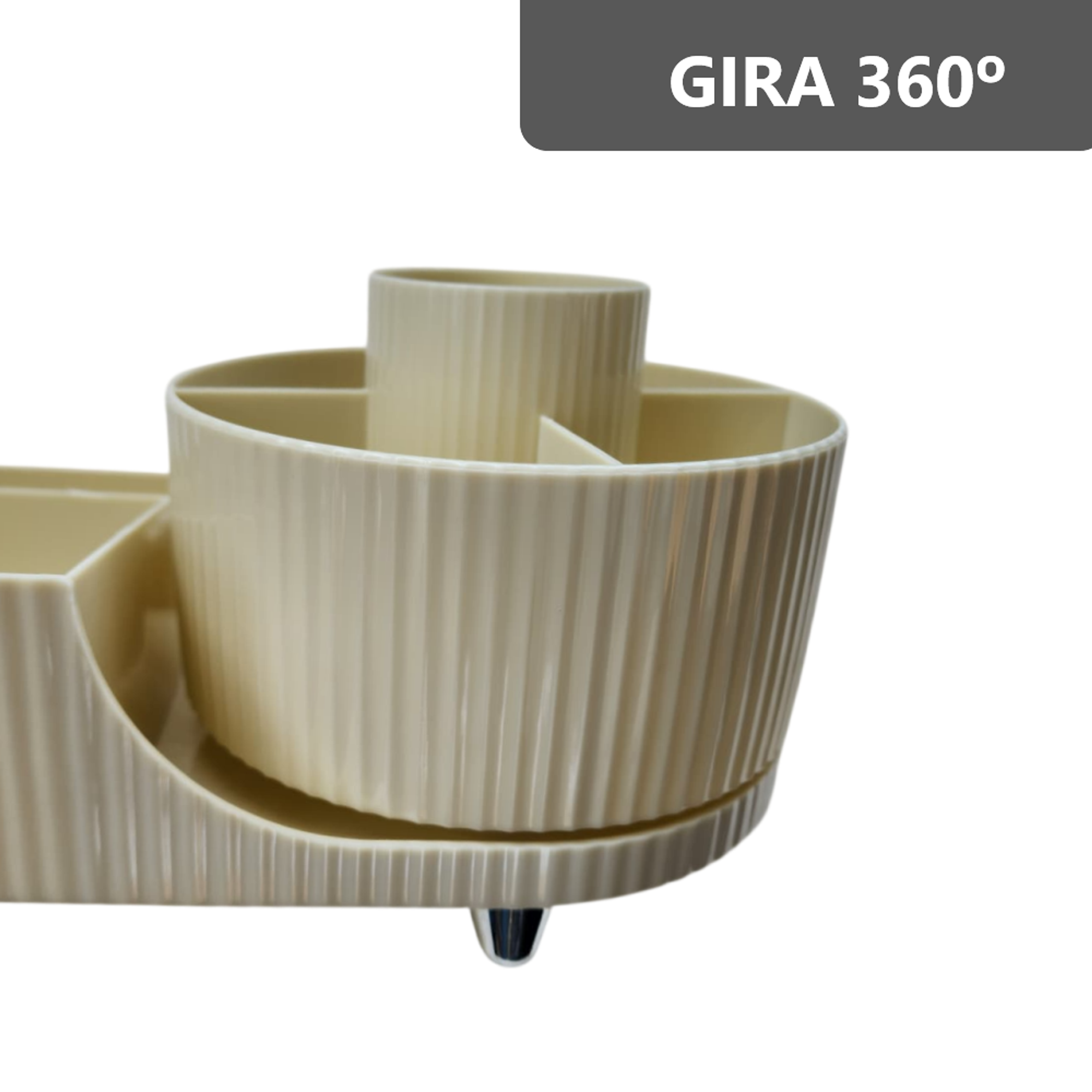 Organizador giratorio para brochas de maquillaje 9 ranuras 8