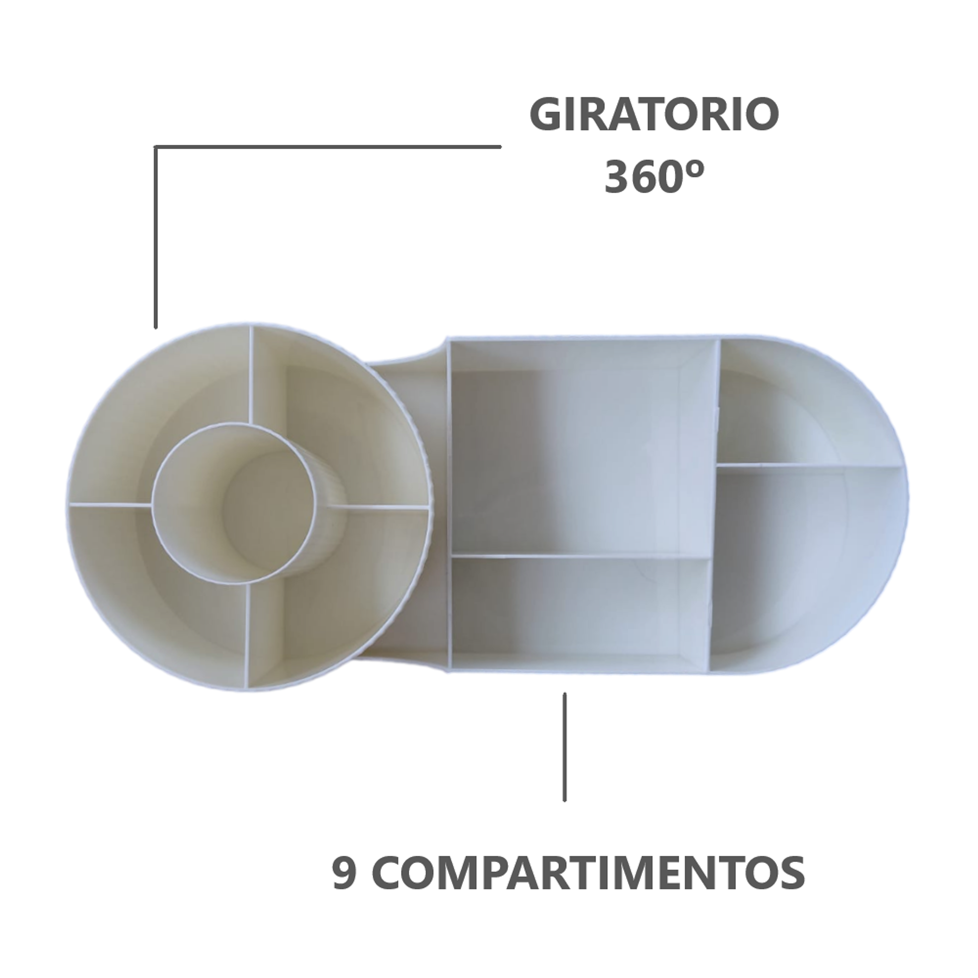 Organizador giratorio para brochas de maquillaje 9 ranuras 13