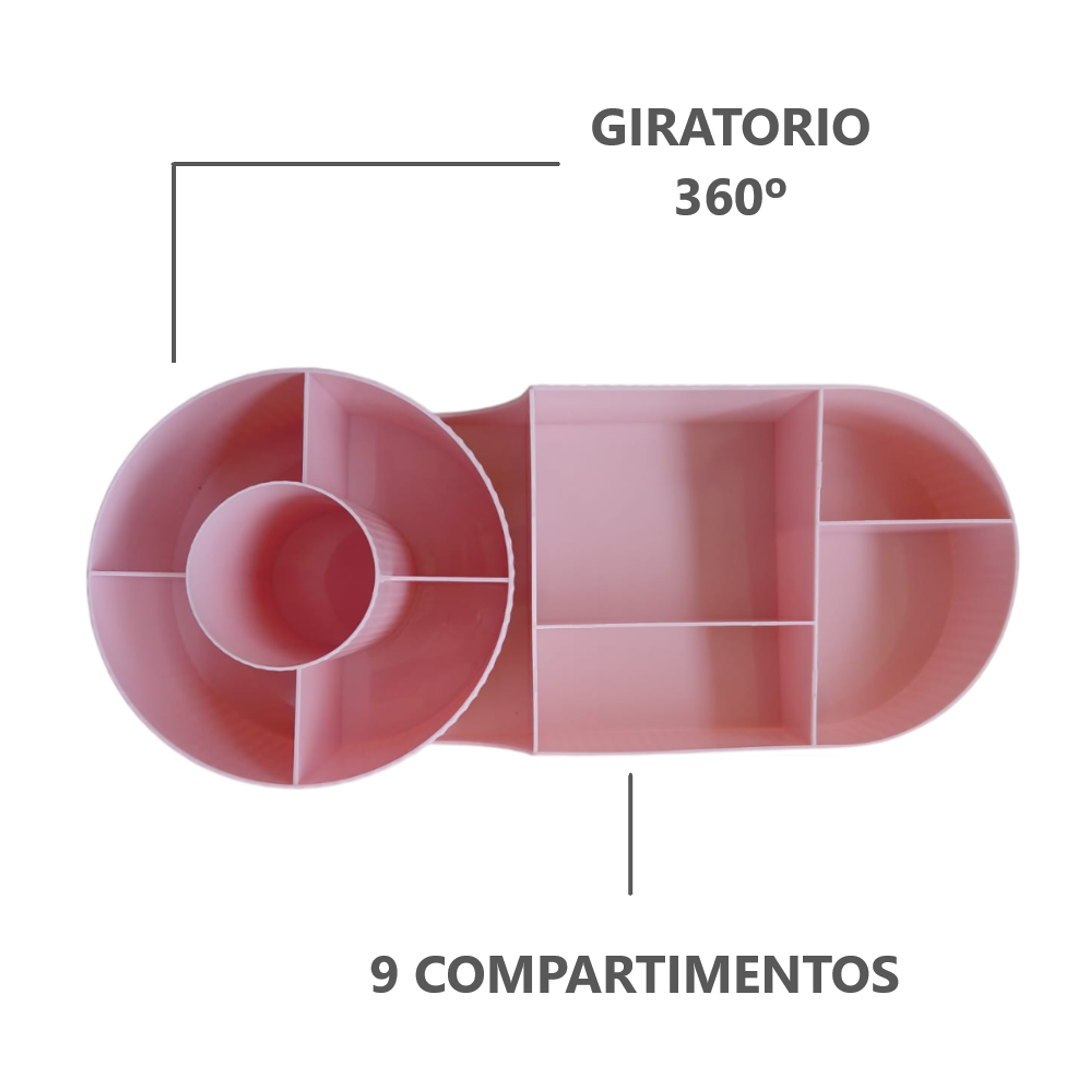 Organizador giratorio para brochas de maquillaje 9 ranuras 2