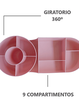 Organizador giratorio para brochas de maquillaje 9 ranuras