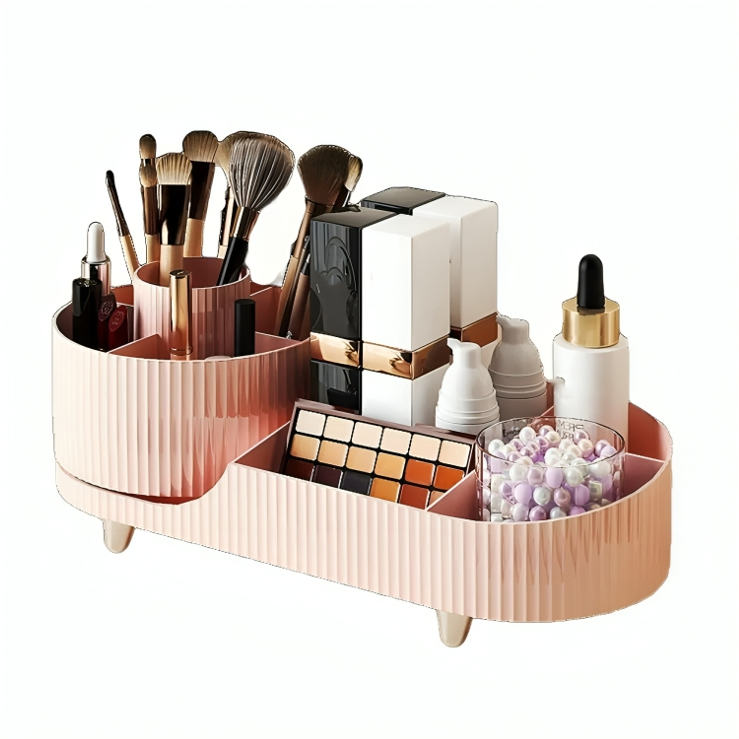 Organizador giratorio para brochas de maquillaje 9 ranuras 1