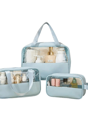 Kit 3 en 1 Bolsas de Maquillaje estuche neceser - 30x20x12 cm