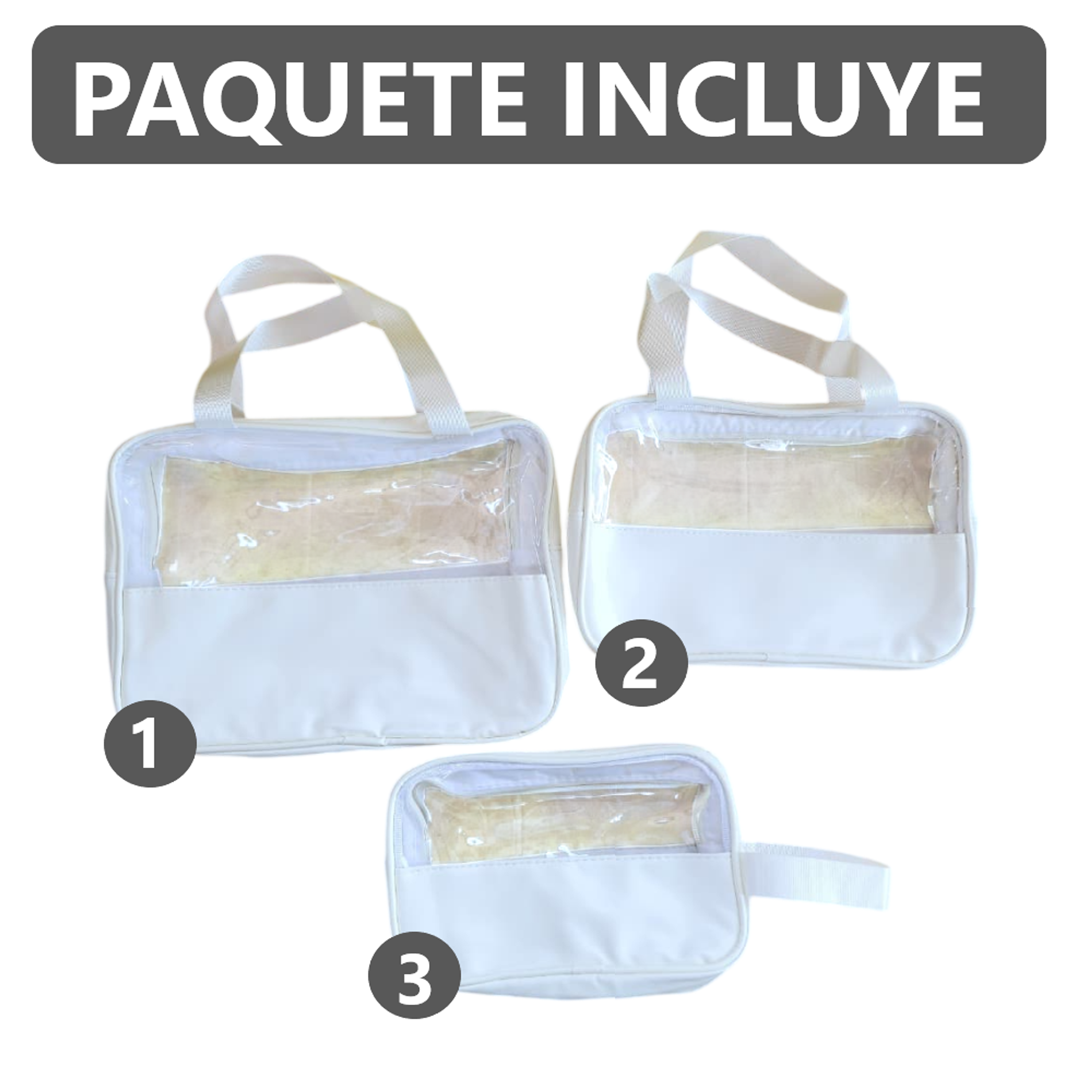 Kit 3 en 1 Bolsas de Maquillaje estuche neceser - 30x20x12 cm 10