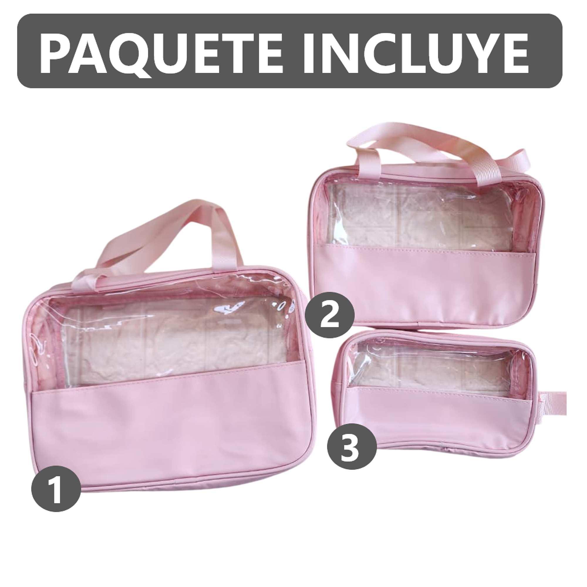 Kit 3 en 1 Bolsas de Maquillaje estuche neceser - 30x20x12 cm 22