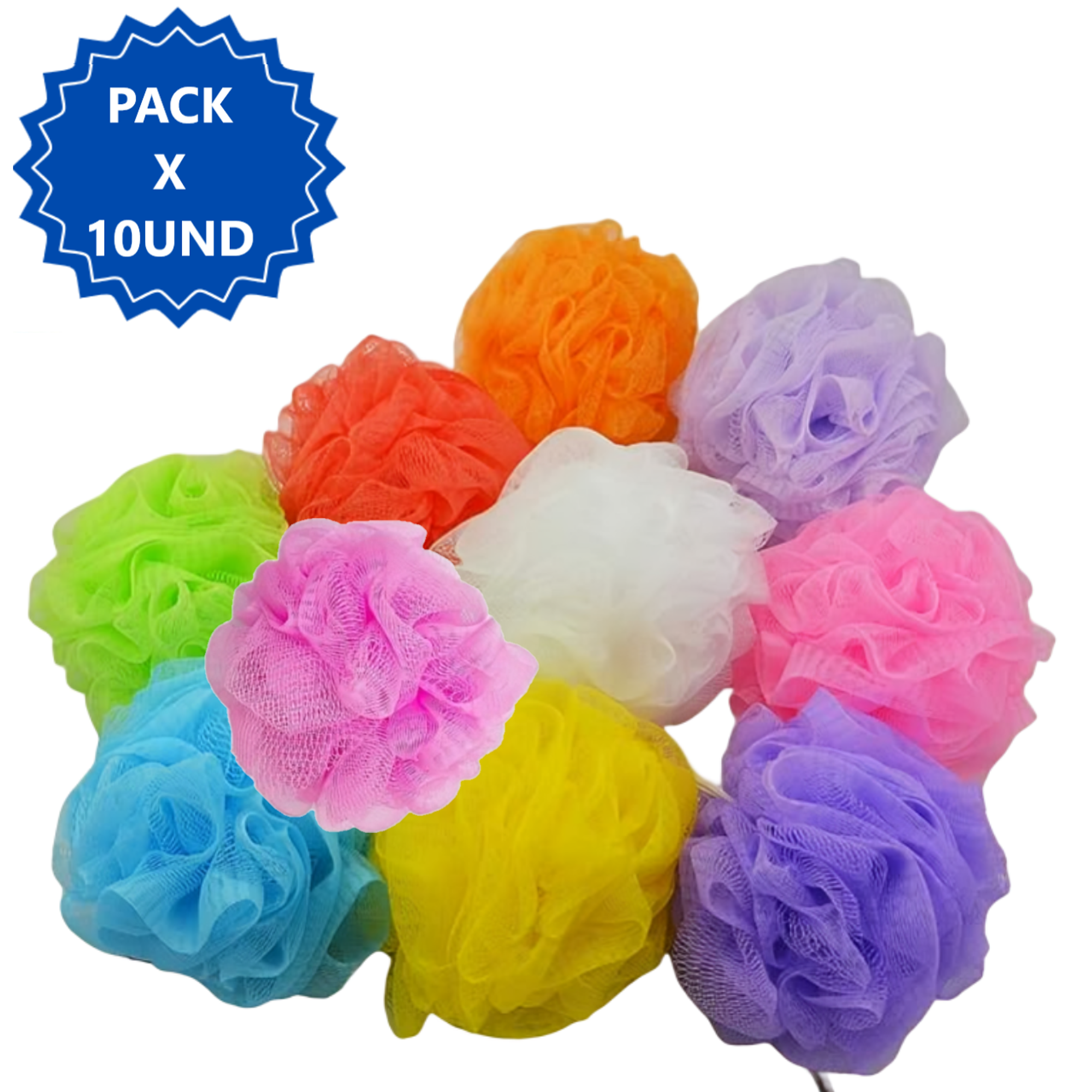 10 esponjas exfoliantes de malla 1