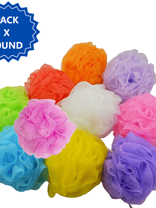 10 esponjas exfoliantes de malla