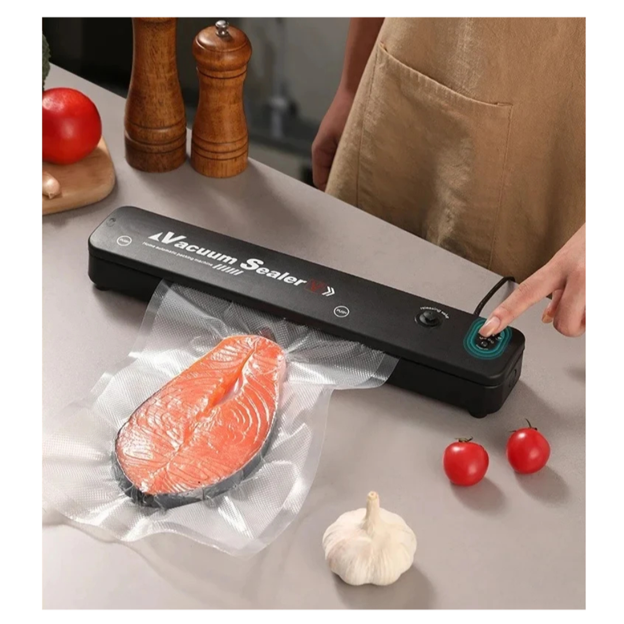 Selladora Al Vacio de alimentos 37 cm con bolsas 5