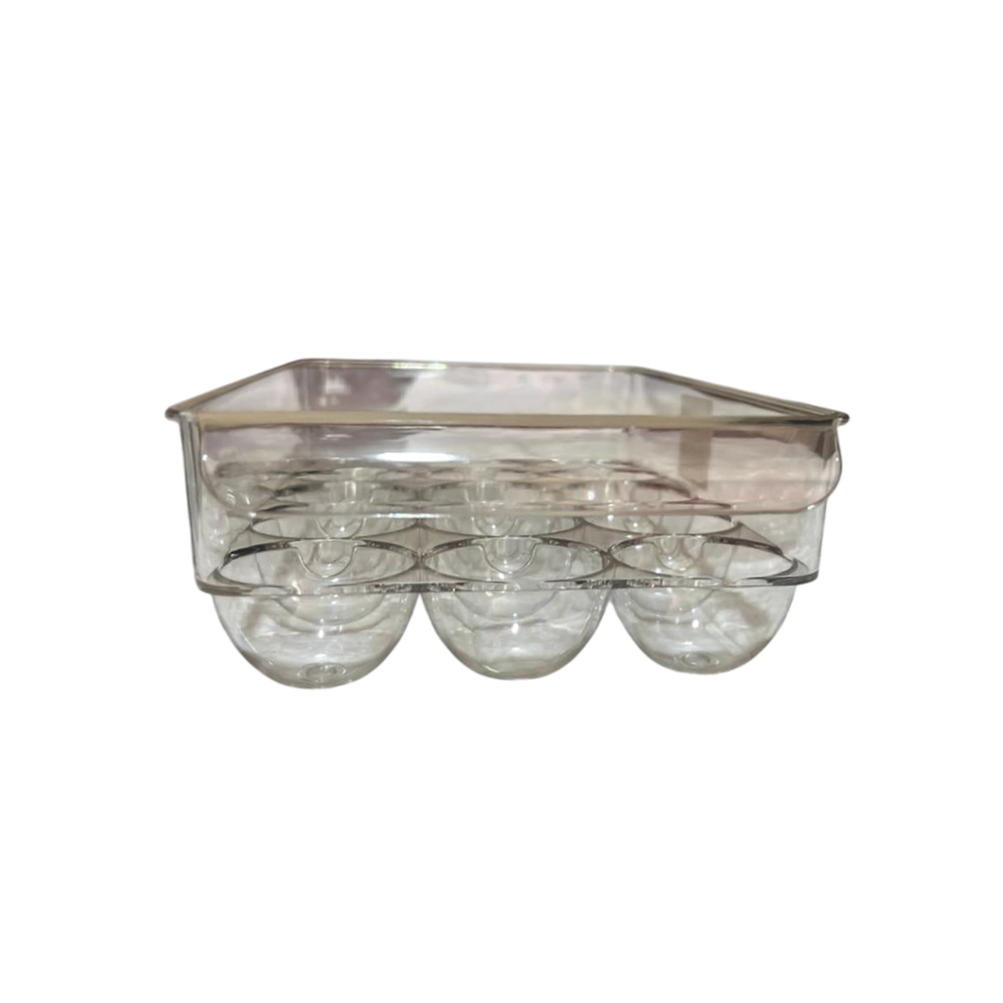 Pack x2 Organizador dispensador de acrílico para huevos 15 espacios - transparente 3