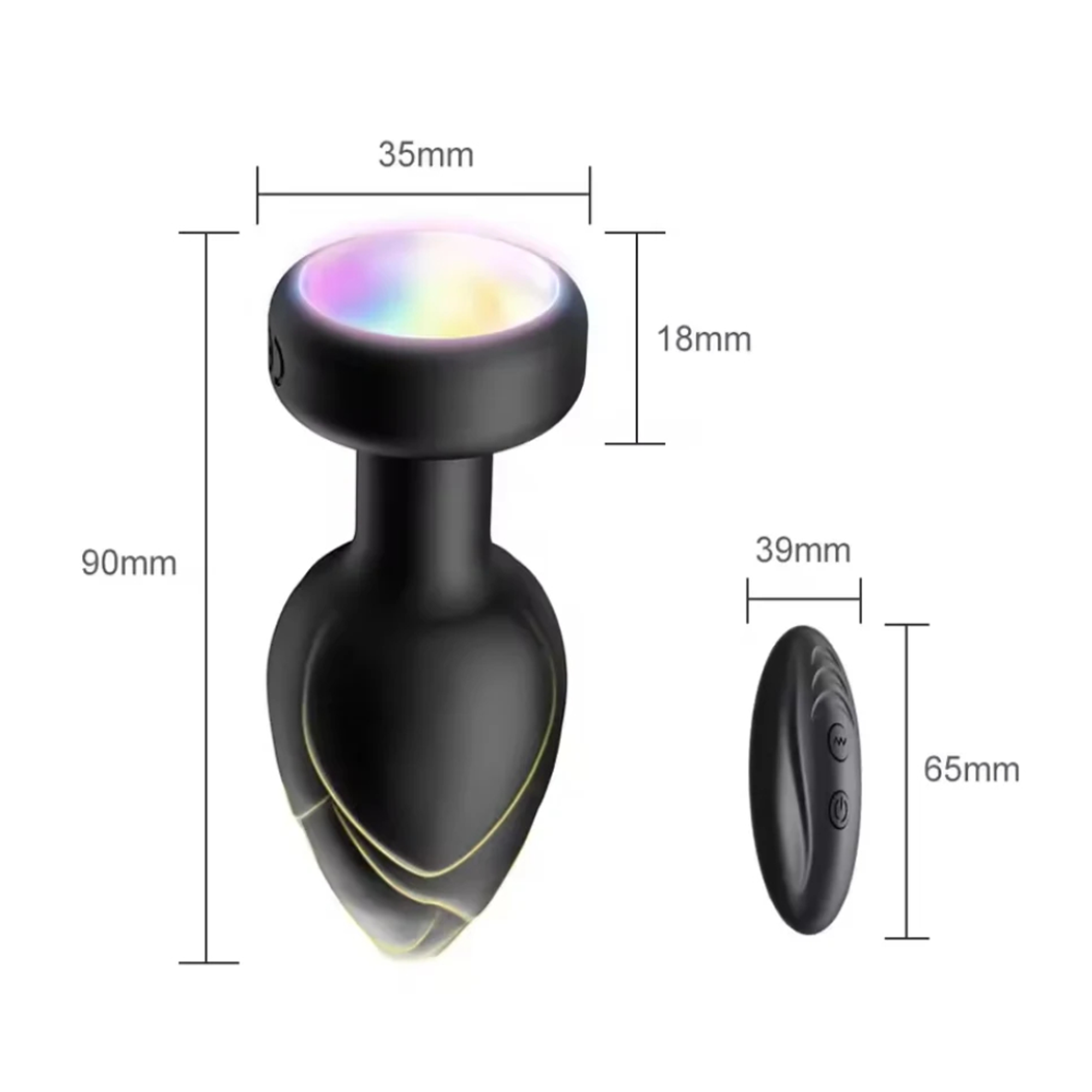 Plug Vibrador de 10 modos con control - Negro 1