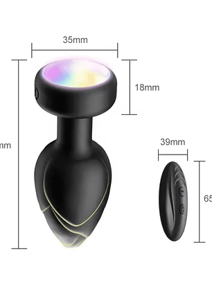 Plug Vibrador de 10 modos con control - Negro