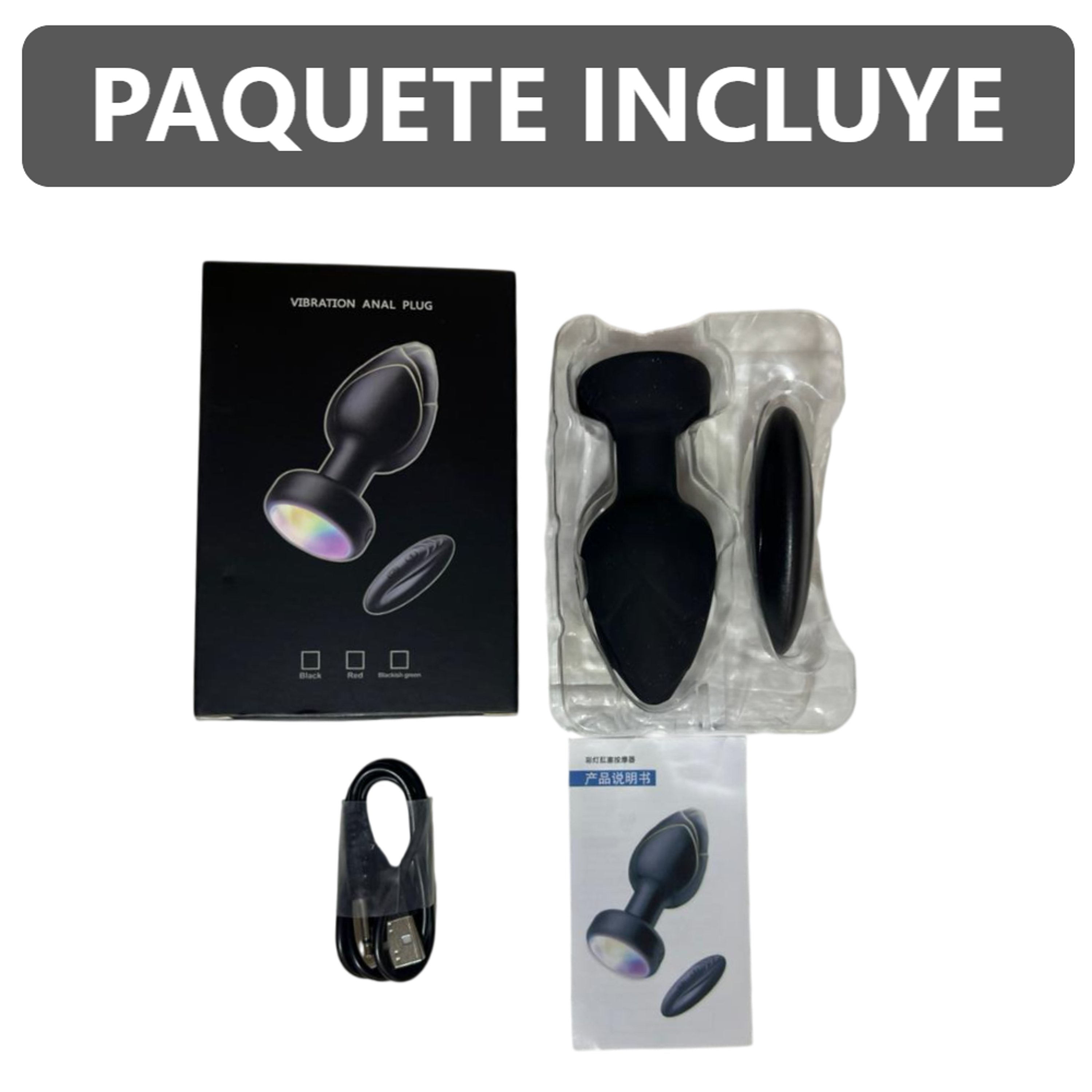 Plug Vibrador de 10 modos con control - Negro 4