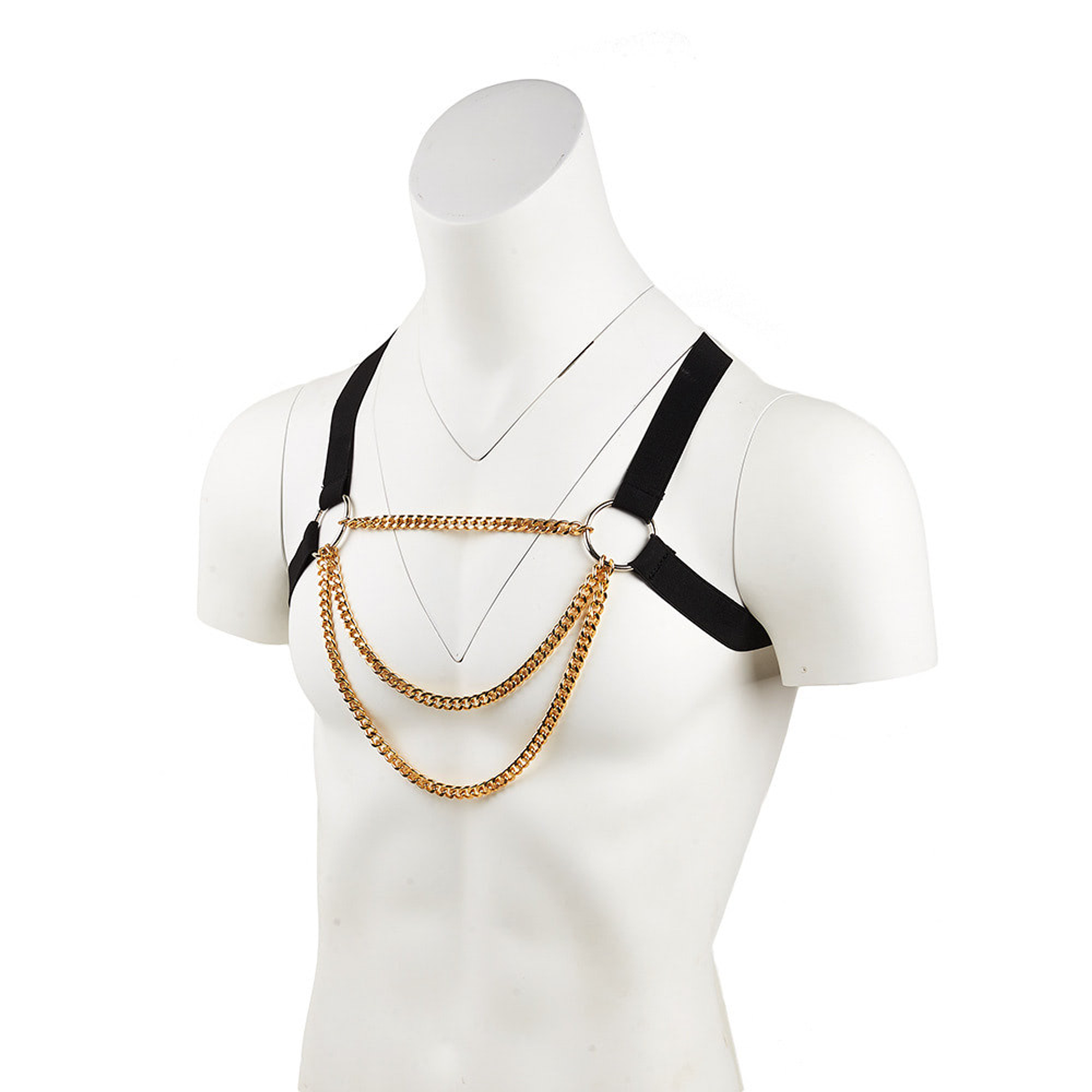 Arnés de Pecho con Cadenas Doradas 1