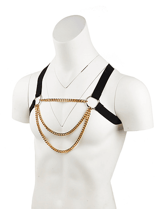 Arnés de Pecho con Cadenas Doradas