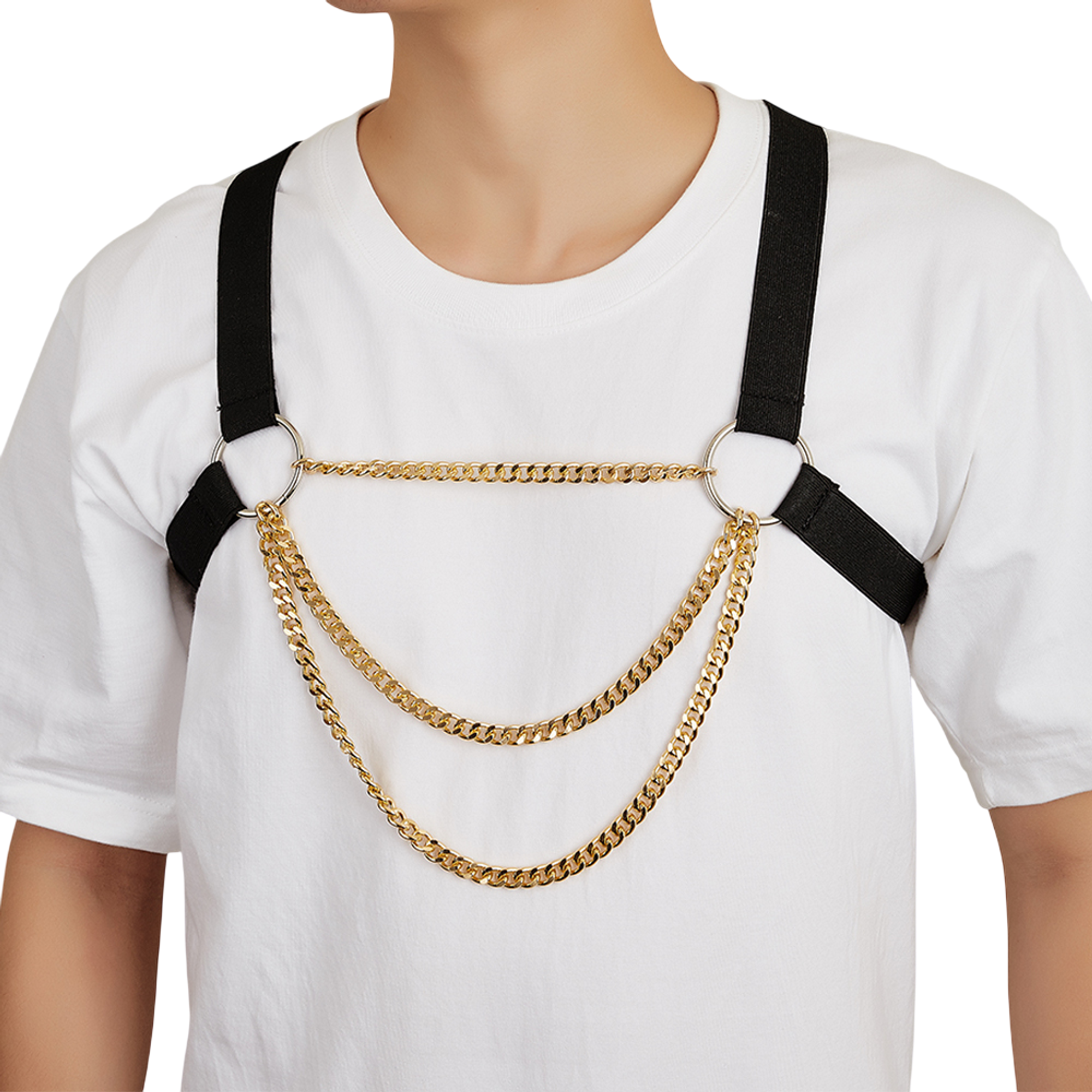 Arnés de Pecho con Cadenas Doradas 4