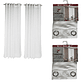 Pack x2 cortinas de 140x240cm con 8 ojales - Beige Tipo Tejido - Miniatura 10