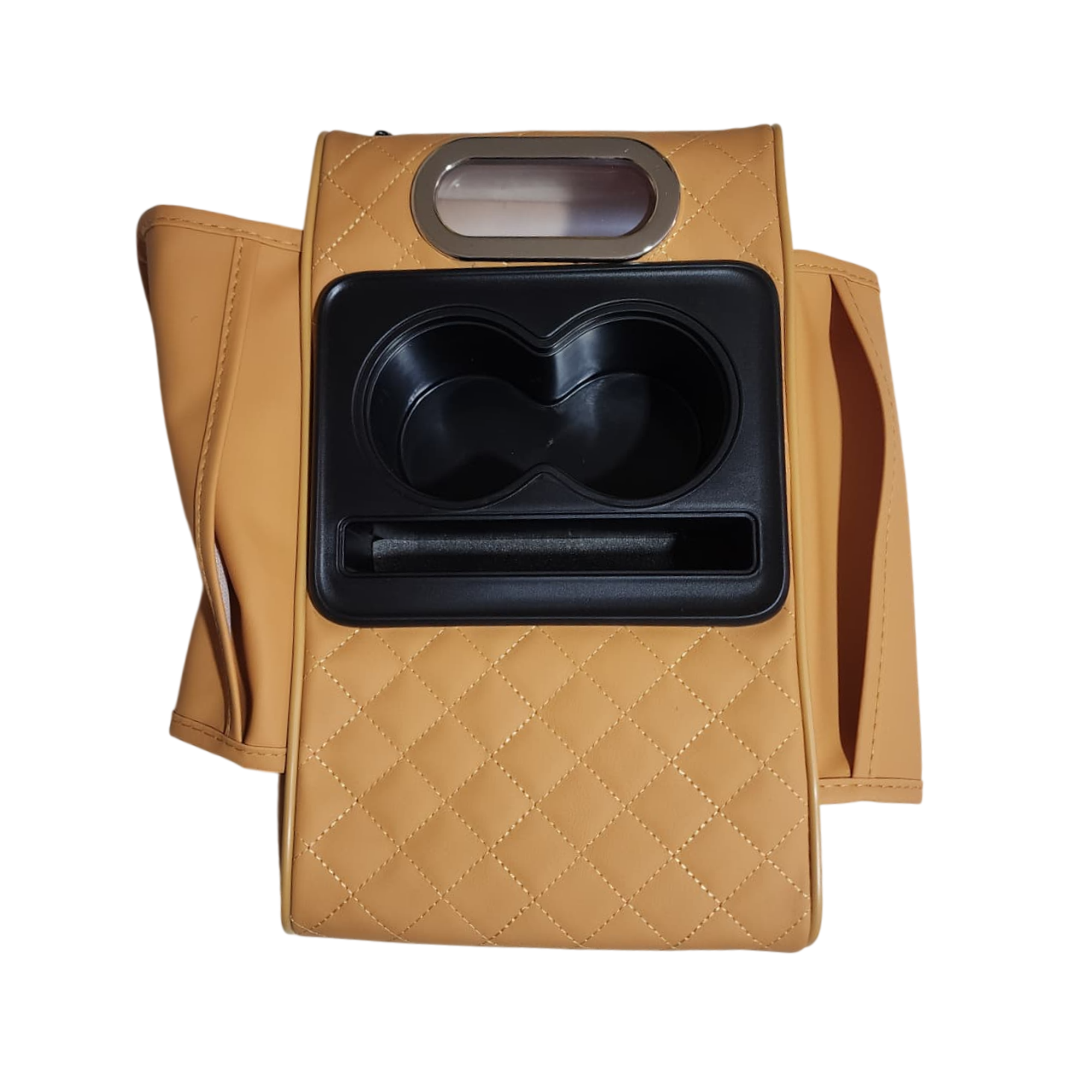 Caja de almacenamiento portavaso porta servilleta y telefono - NARANJA 3