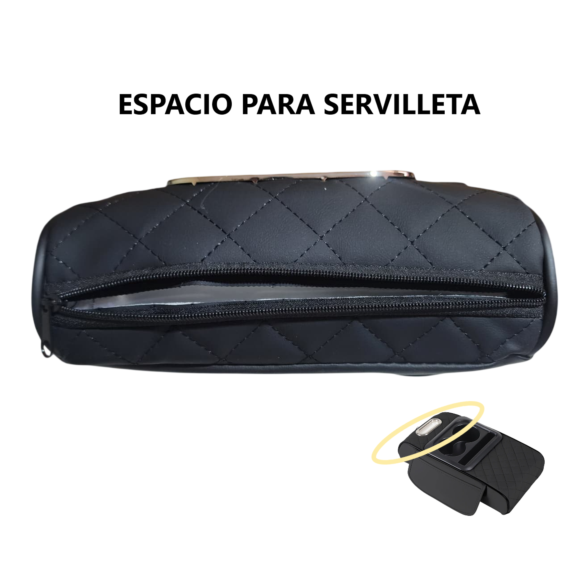 Caja de almacenamiento portavaso porta servilleta y telefono - NARANJA 14