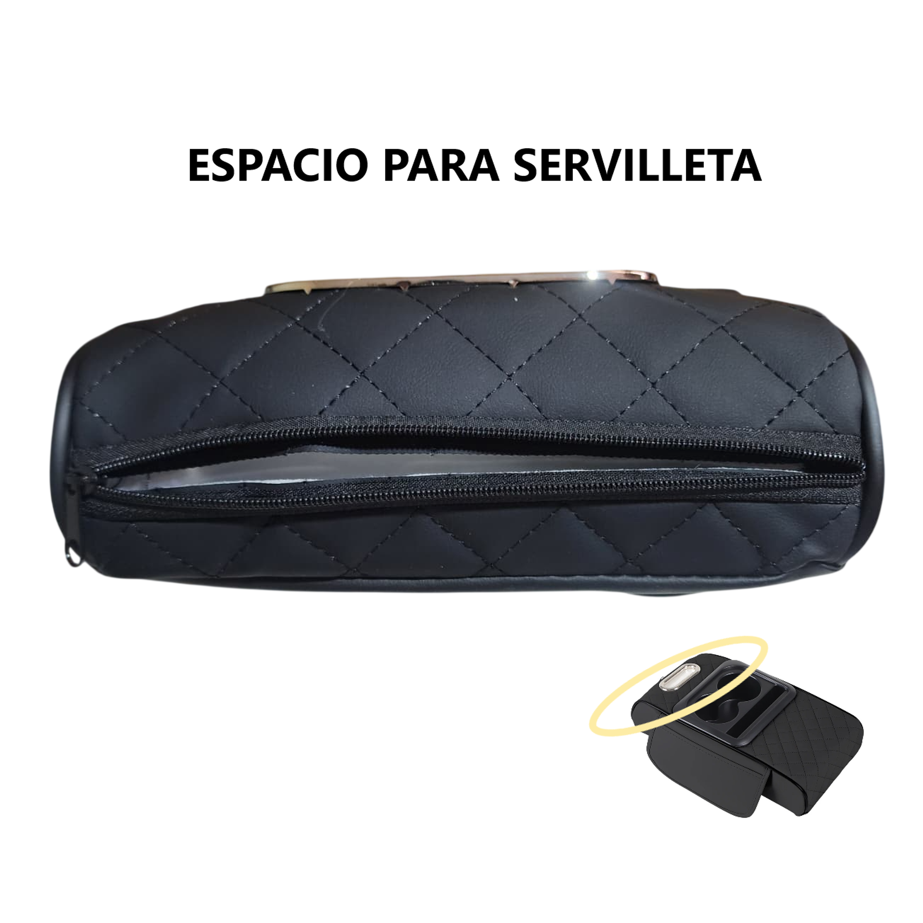 Caja de almacenamiento portavaso porta servilleta y telefono - NARANJA 14