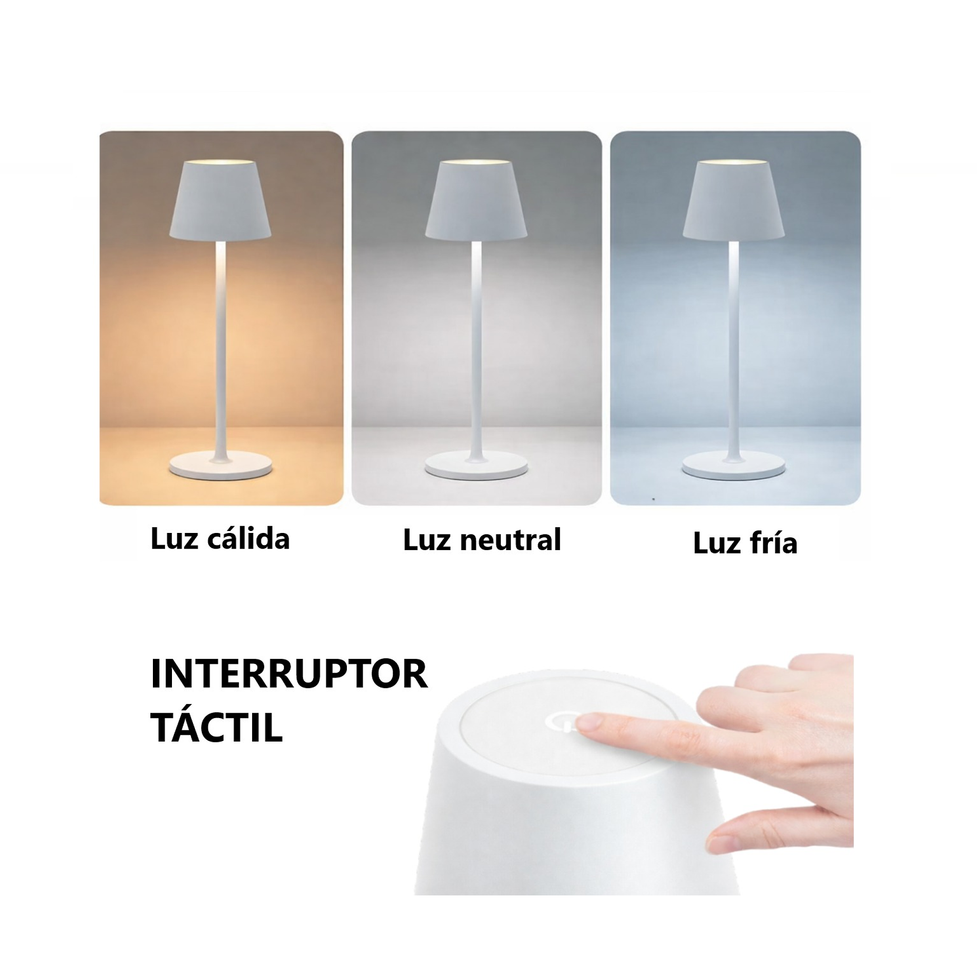 LAMPARA LED DE ESCRITORIO - BLANCO Y NEGRO  2