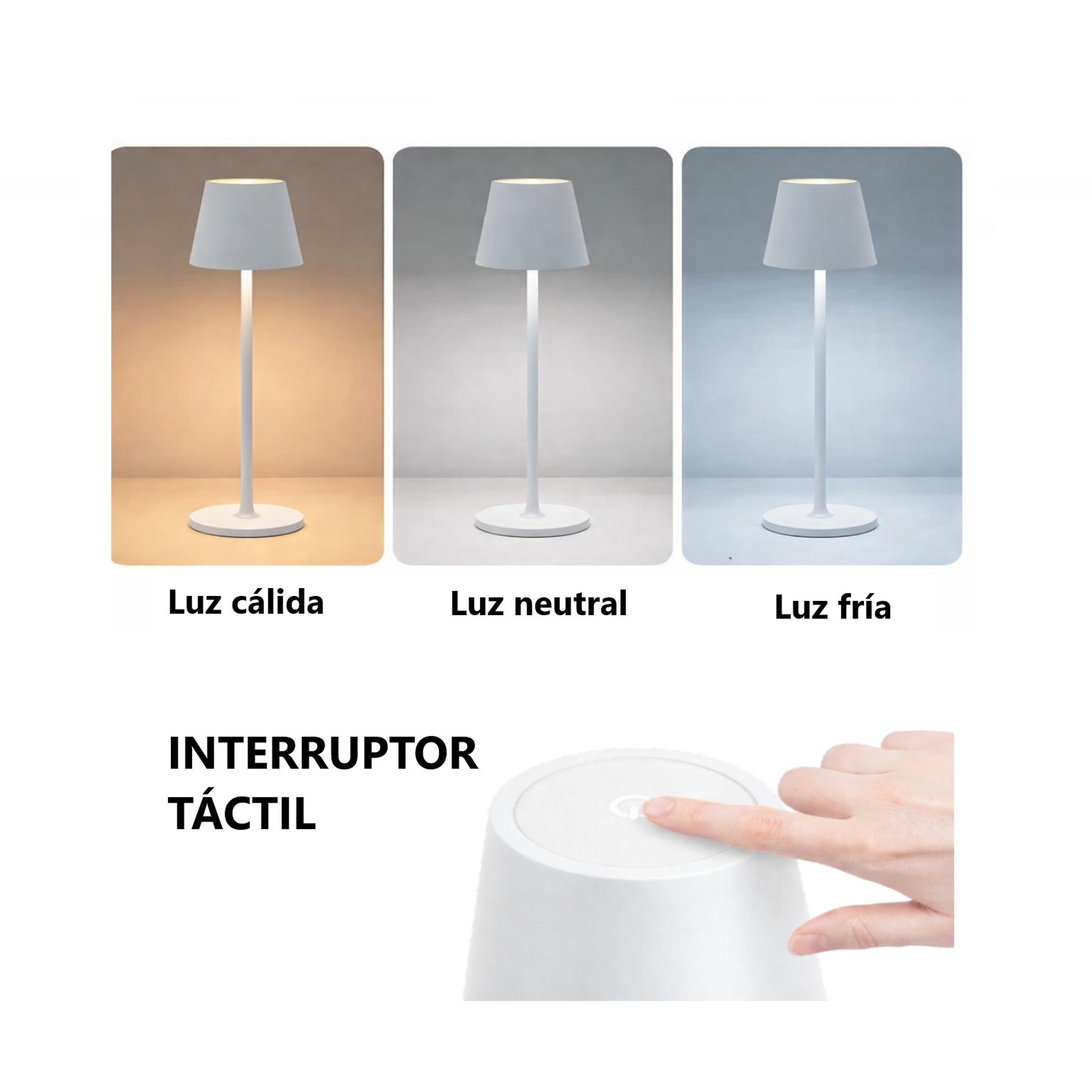 LAMPARA LED DE ESCRITORIO - BLANCO Y NEGRO  2