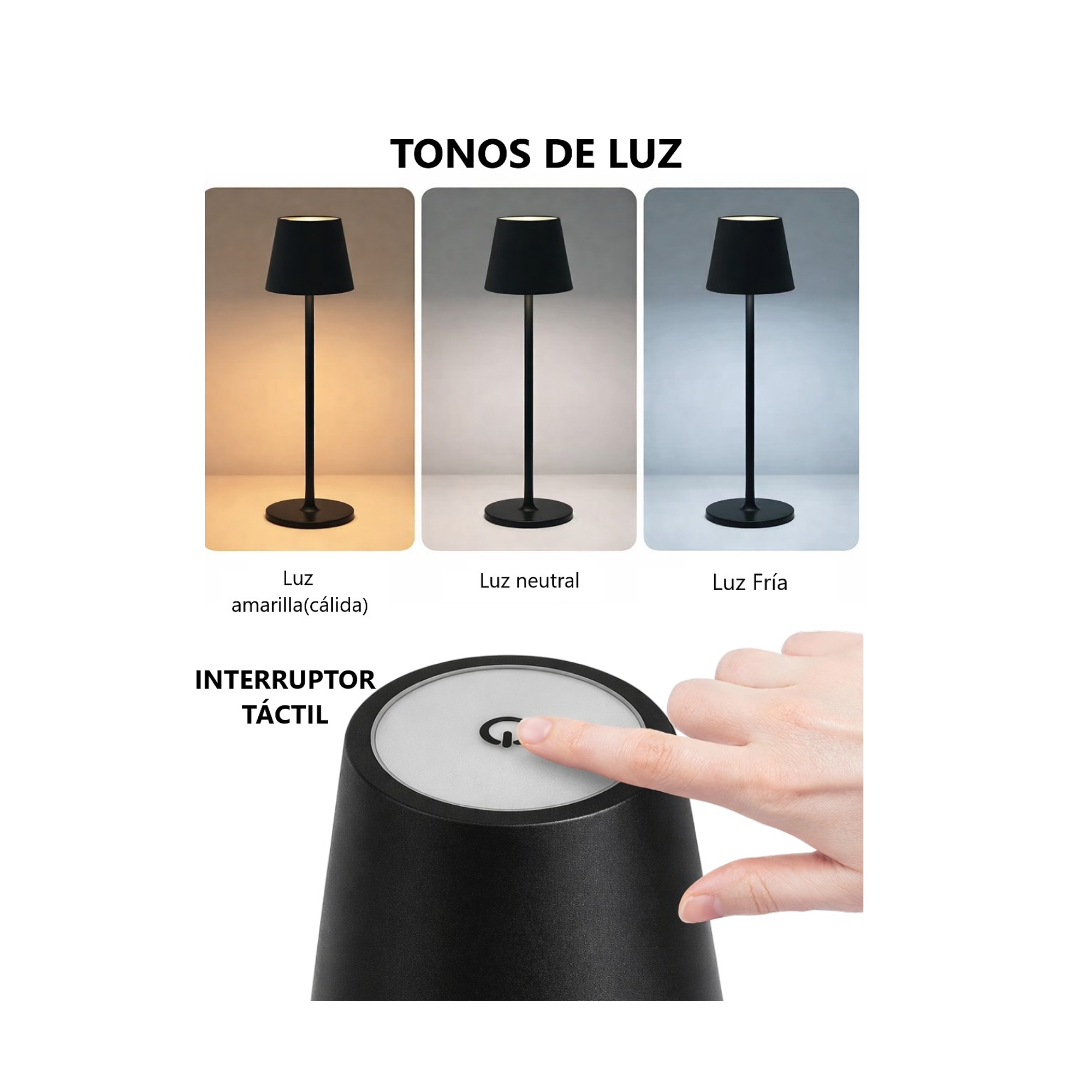 LAMPARA LED DE ESCRITORIO - BLANCO Y NEGRO  8