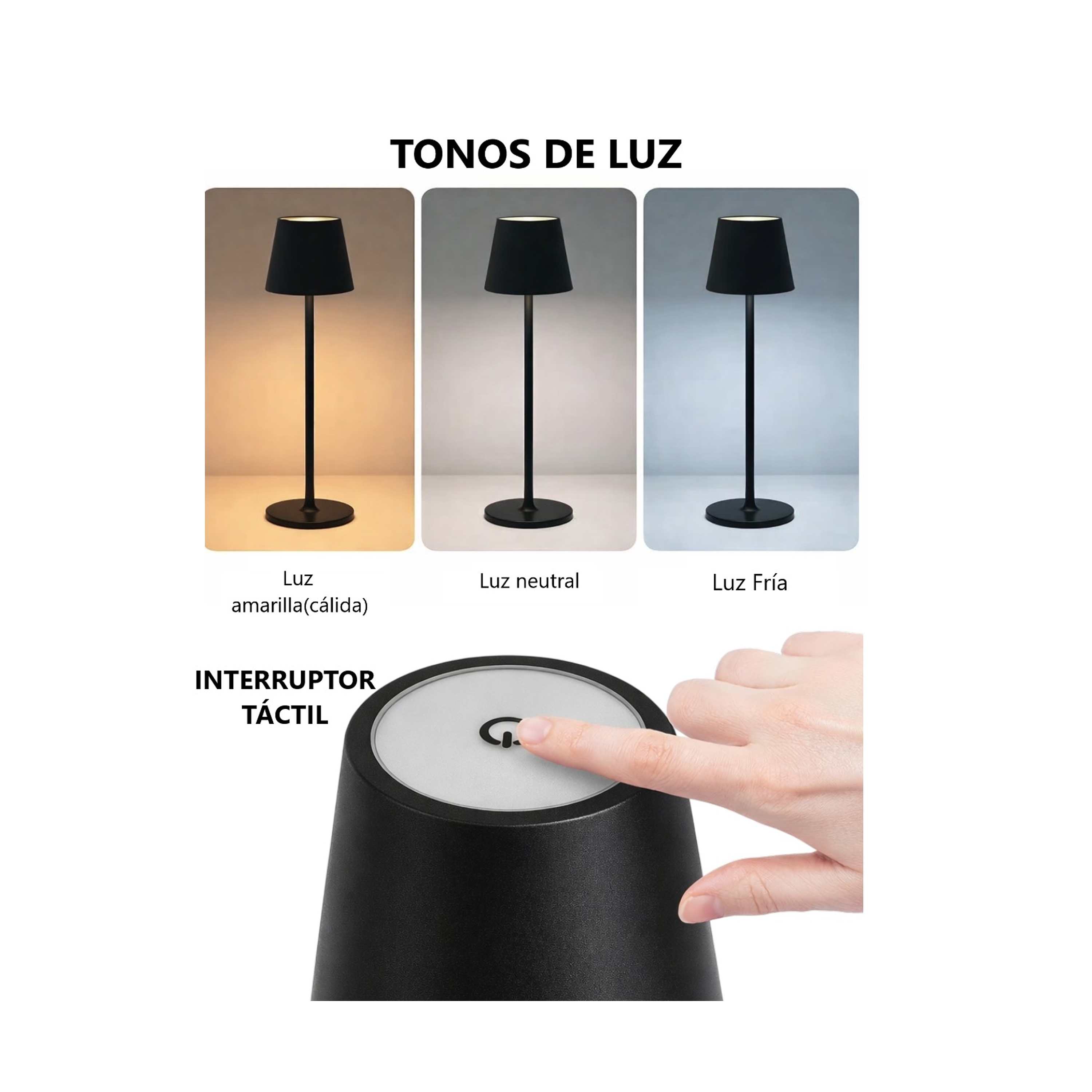 LAMPARA LED DE ESCRITORIO - BLANCO Y NEGRO  8