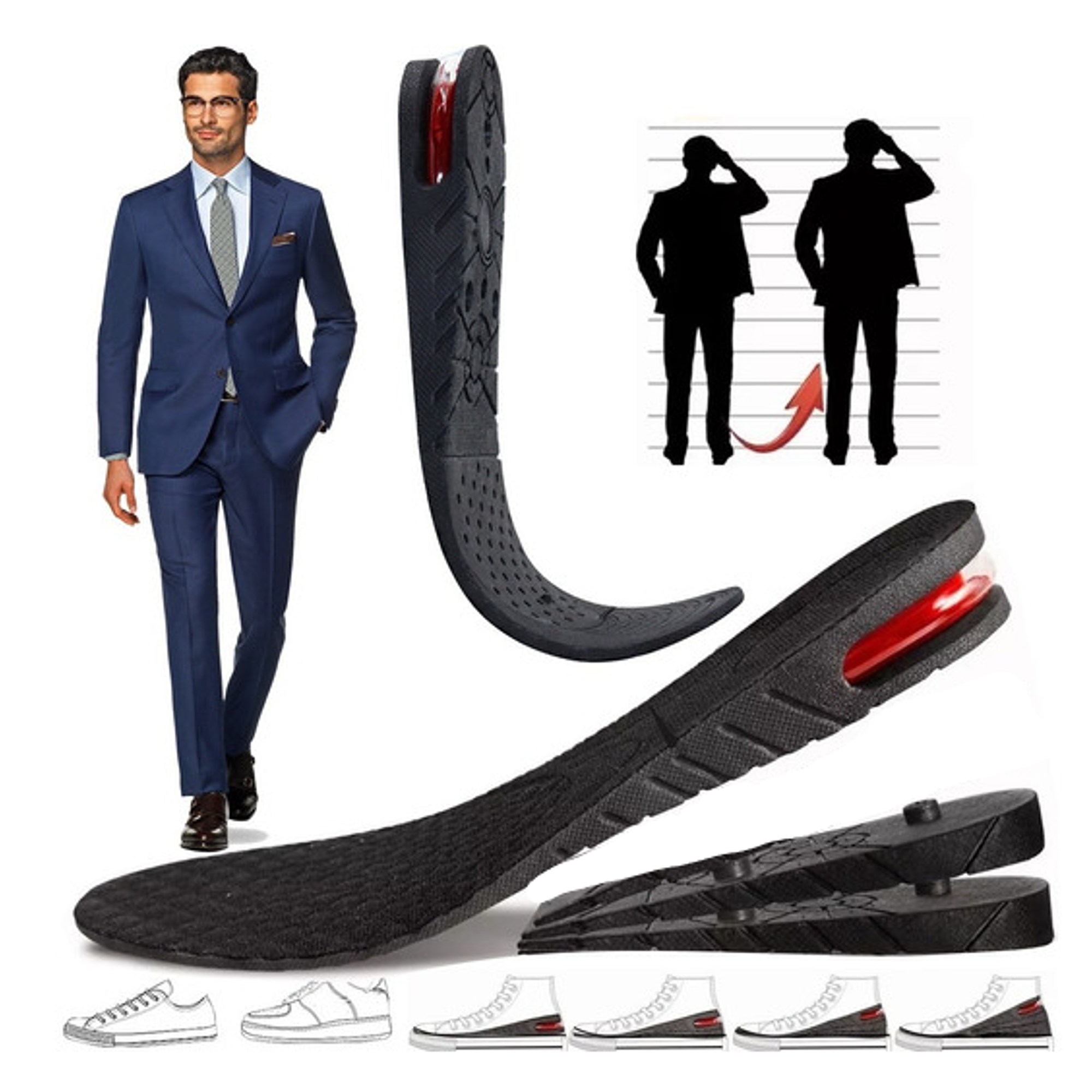 Plantillas Elevadoras Elevate Shoes crece 6cm Unisex 1