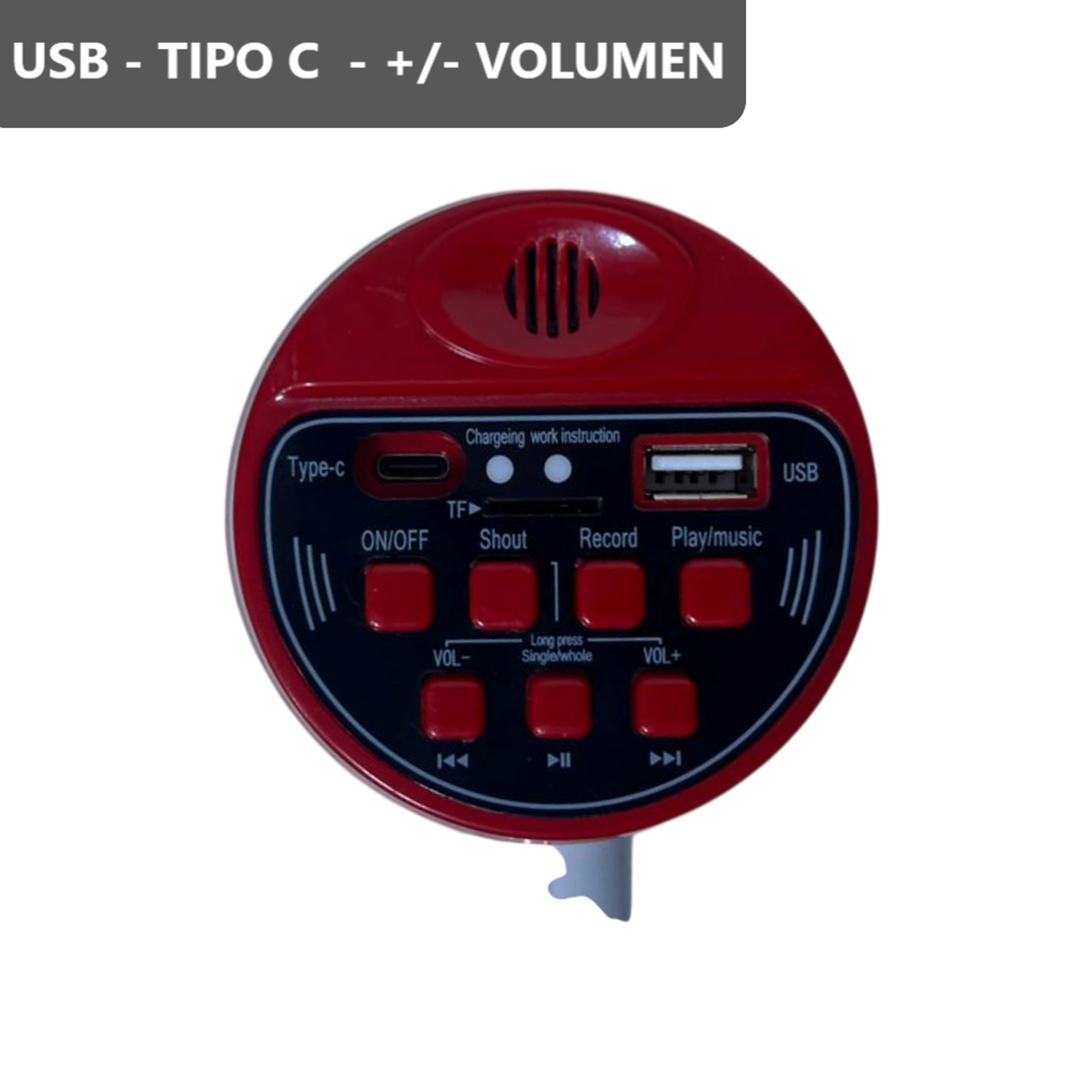 Megáfono batería portátil con grabadora 35 W  14