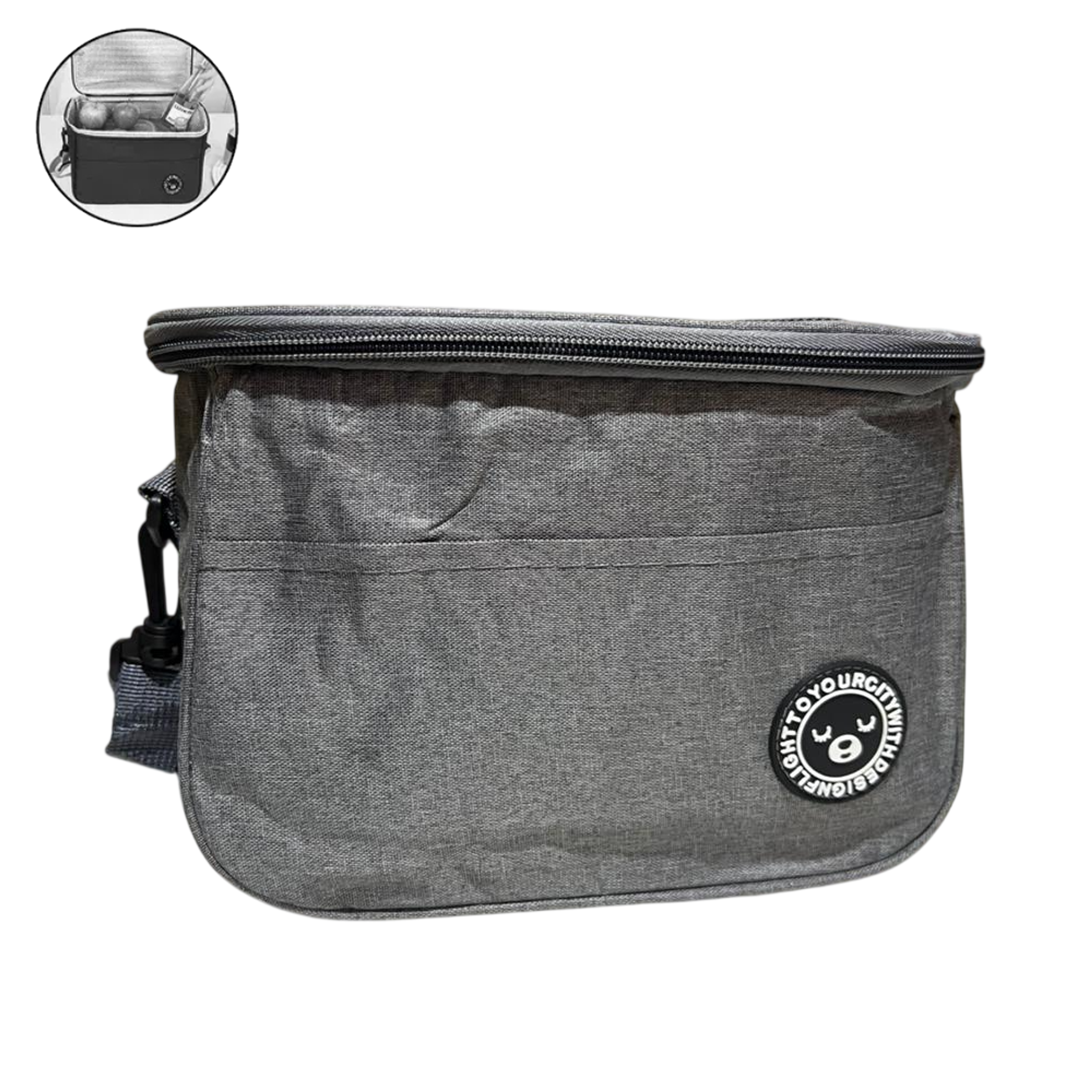 Lonchera Térmica con Asa Removible y Bolsillo Delantero - Color entero 14