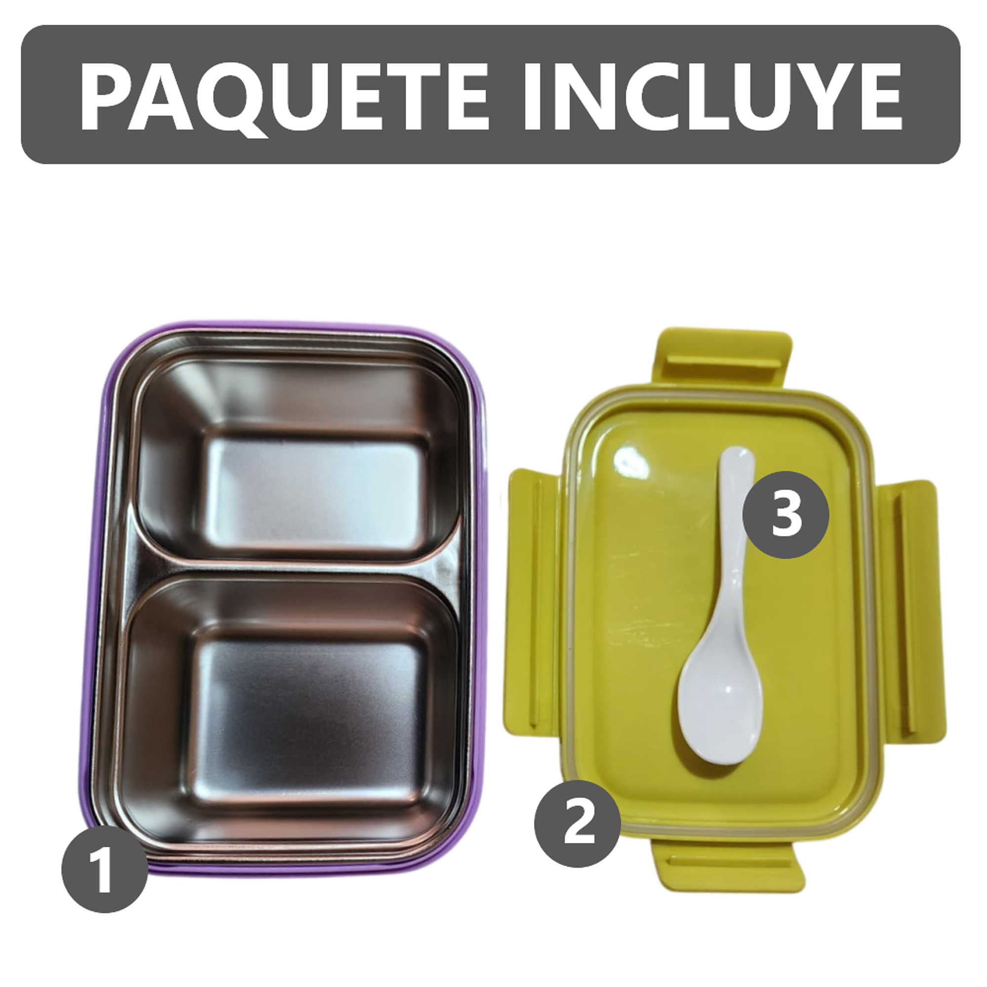 Taper Bento Acero Inoxidable 2 Divisiones 700 ml  3