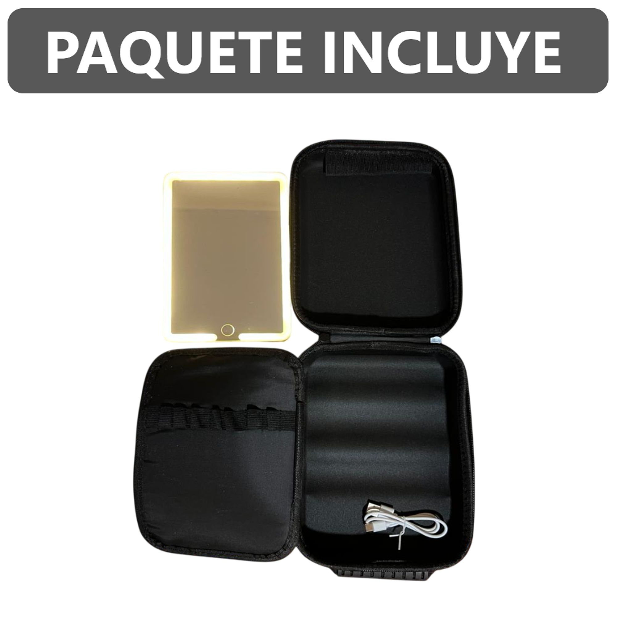 Bolsa de Maquillaje estuche neceser con Espejo con Luz LED 3