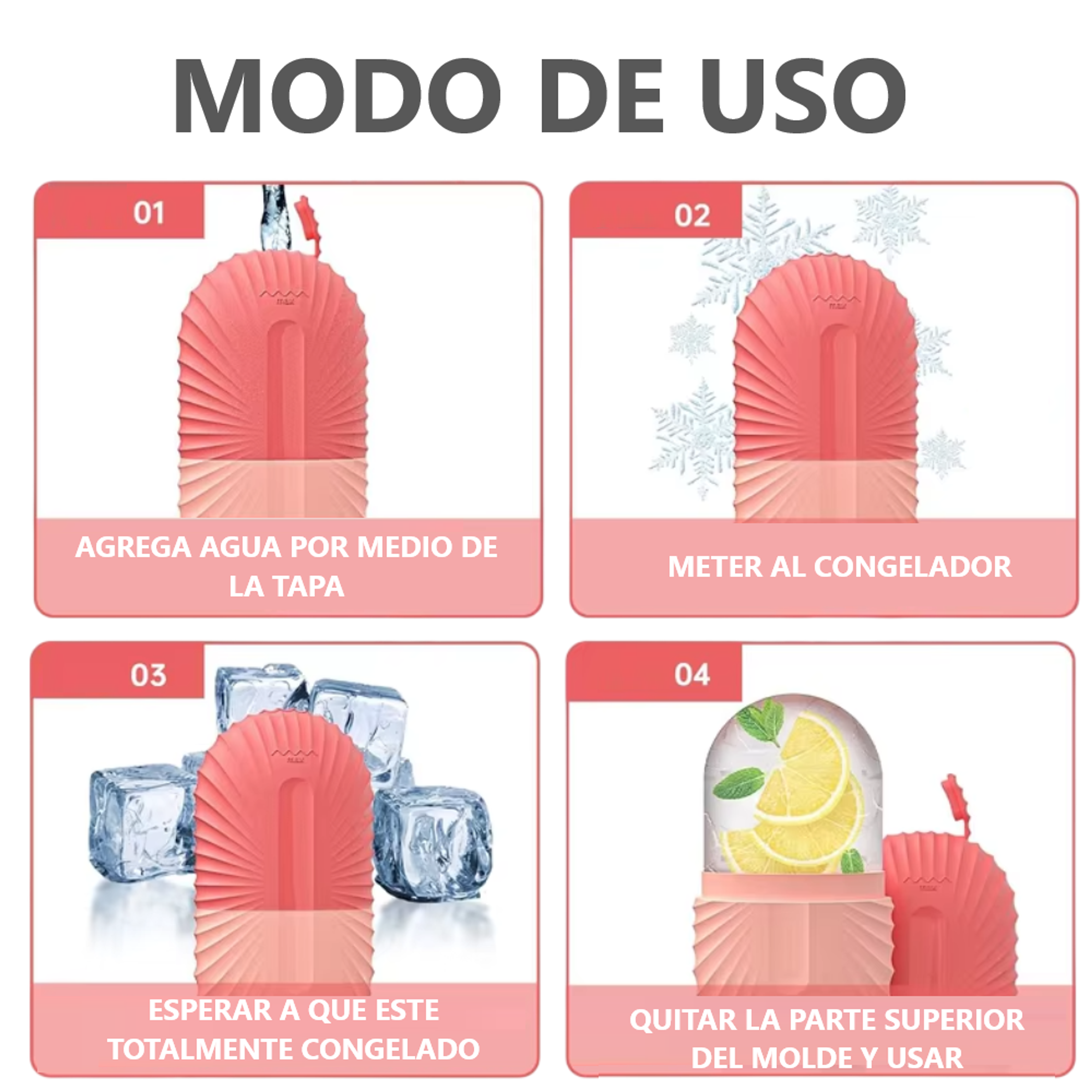 Pack x3 Masajeadores Molde de hielo reutilizable para el rostro - Colores Aleatorios 5