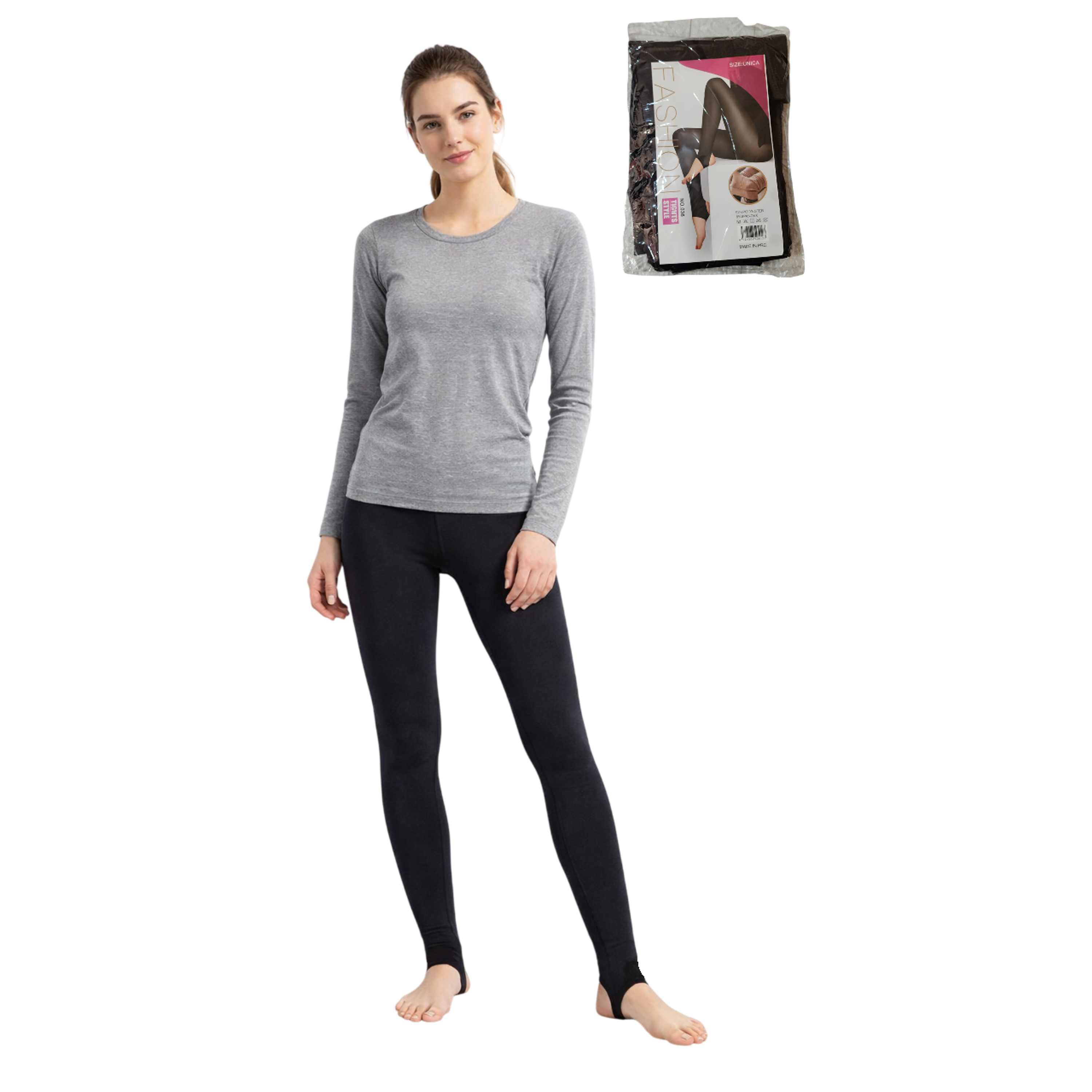 Panty con salida de pies y acolchado - color oscuro 1