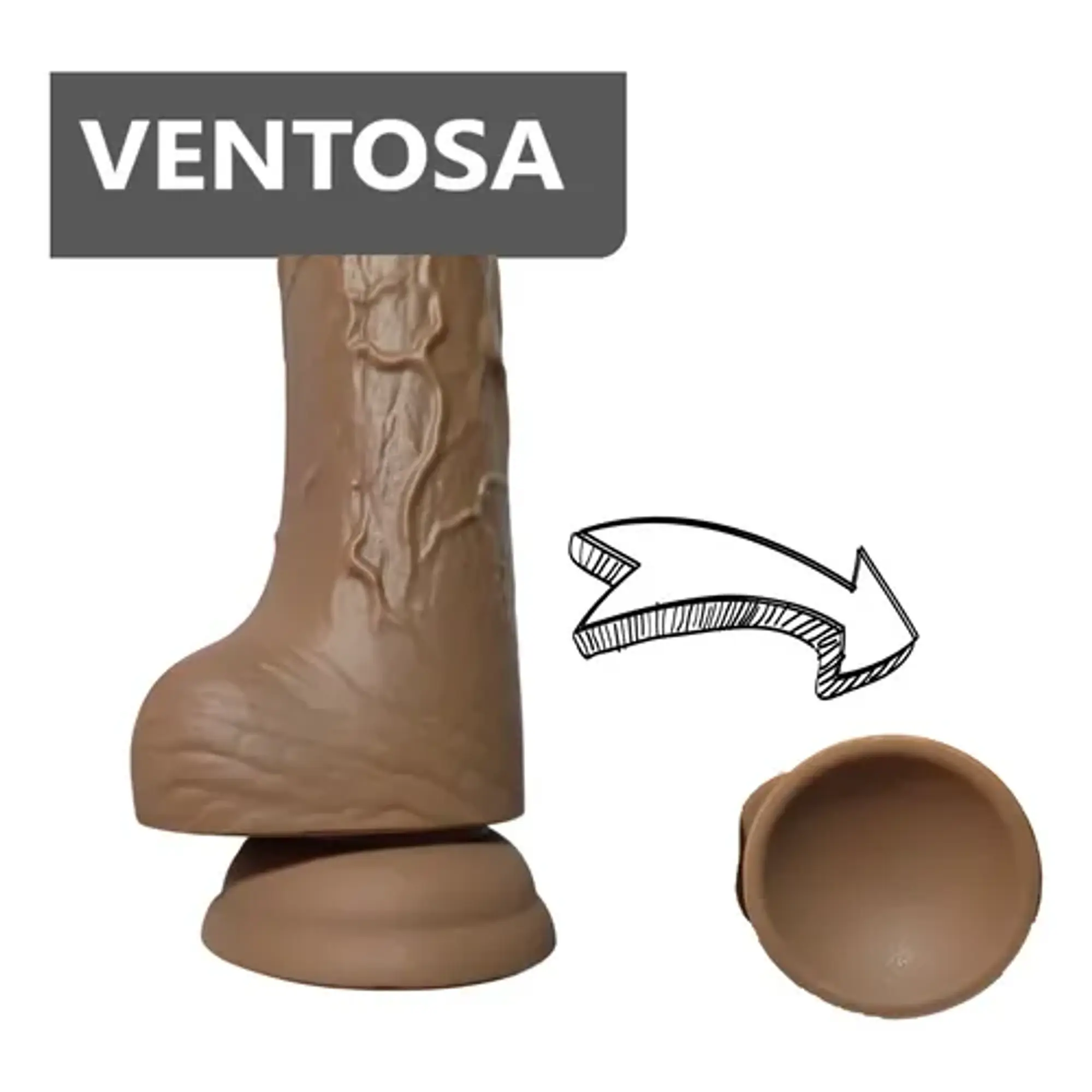 Dildo de silicona con ventosa de 20x4cm  5
