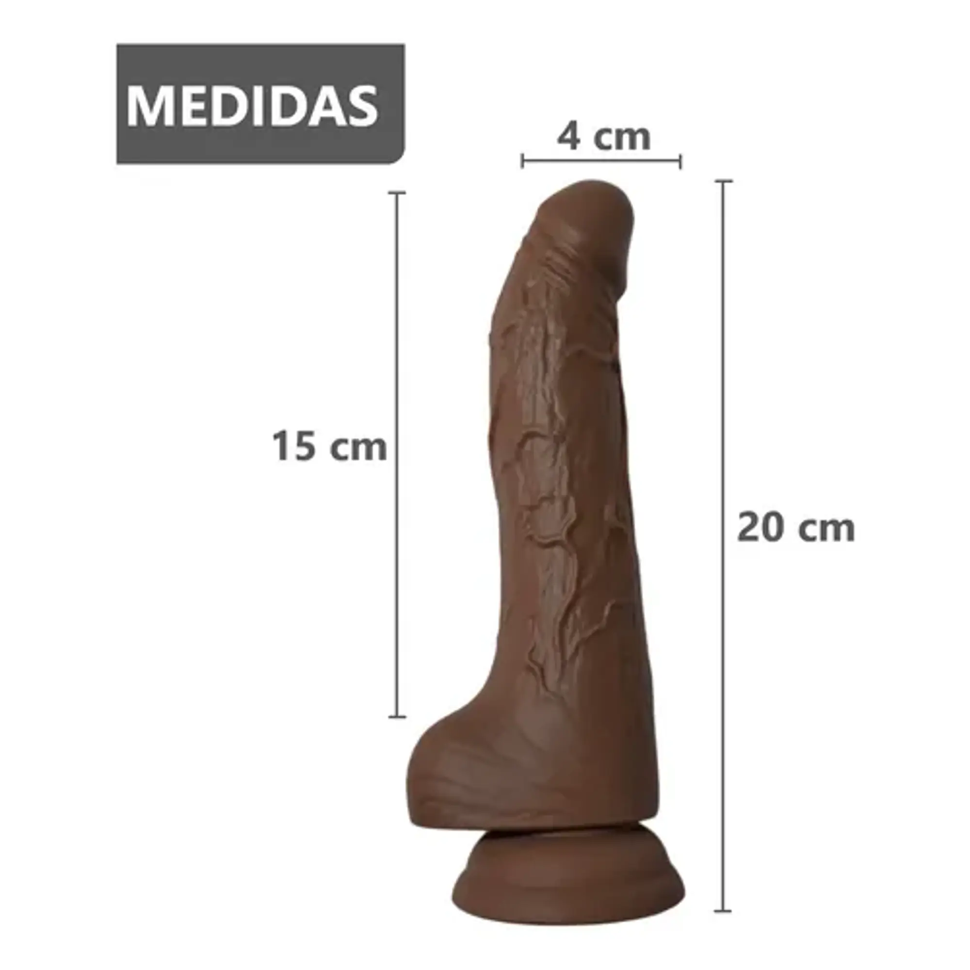 Dildo de silicona con ventosa de 20x4cm  6