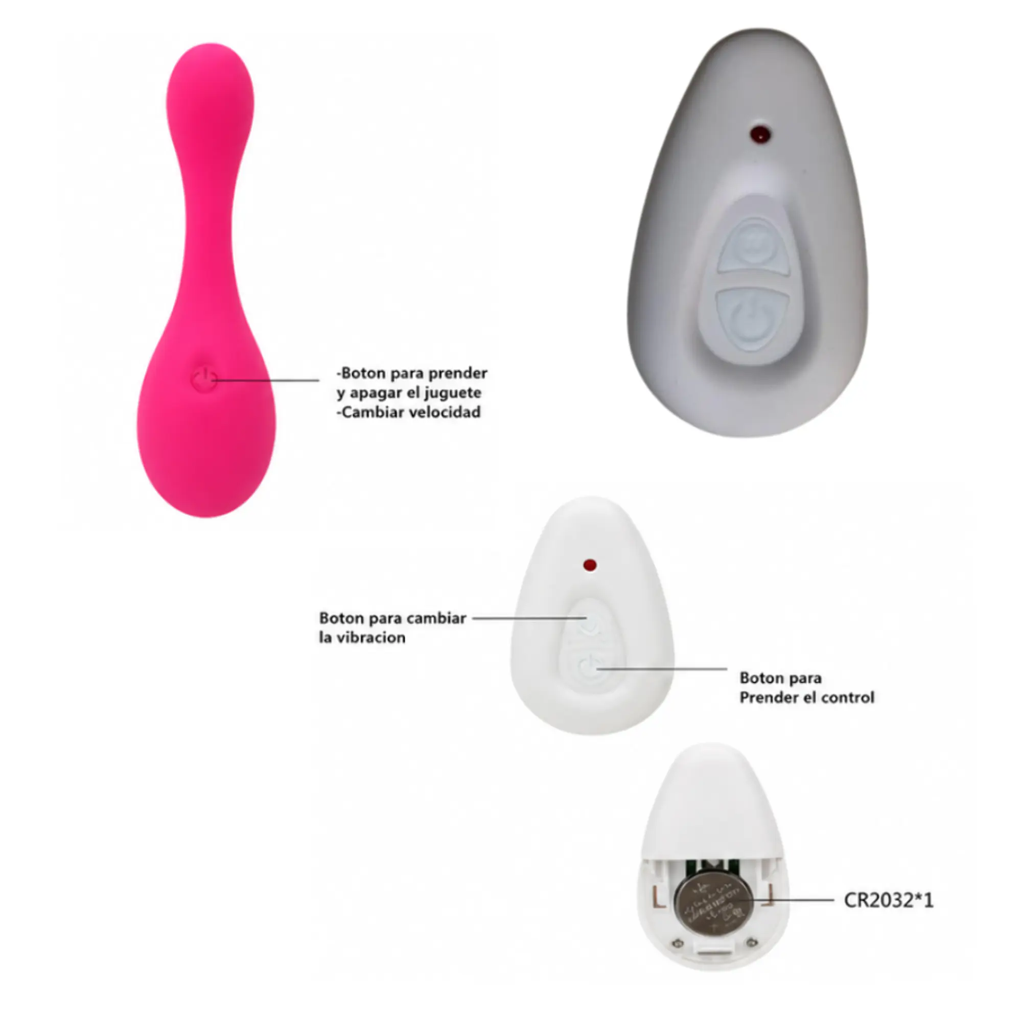 Vibrador remoto a distancia de 19cmx35cm 3