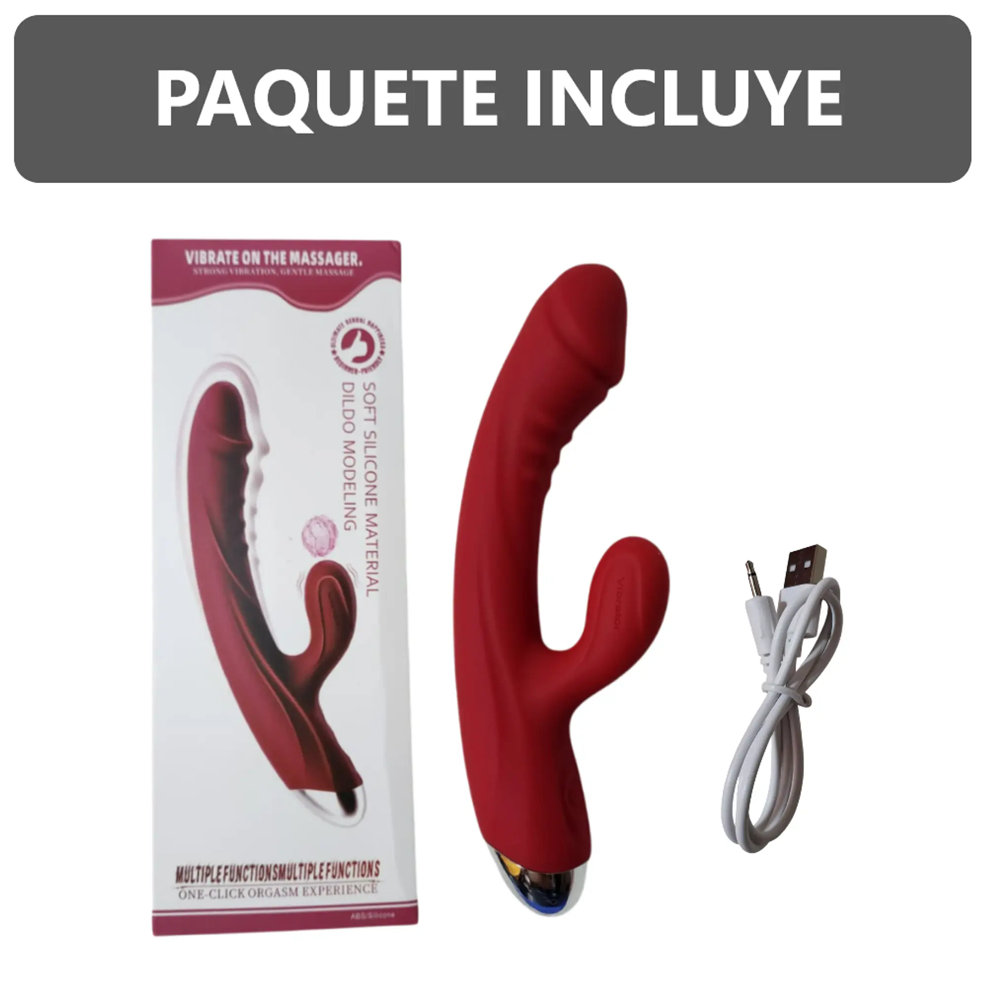Potente vibrador de 2 sensación 10 modos de vibración - 19.5cm x 3cm 3