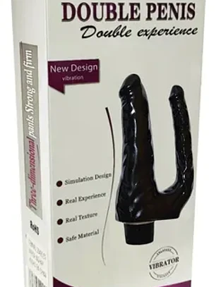 Dildo doble 21x 4cm con vibrador a pilas