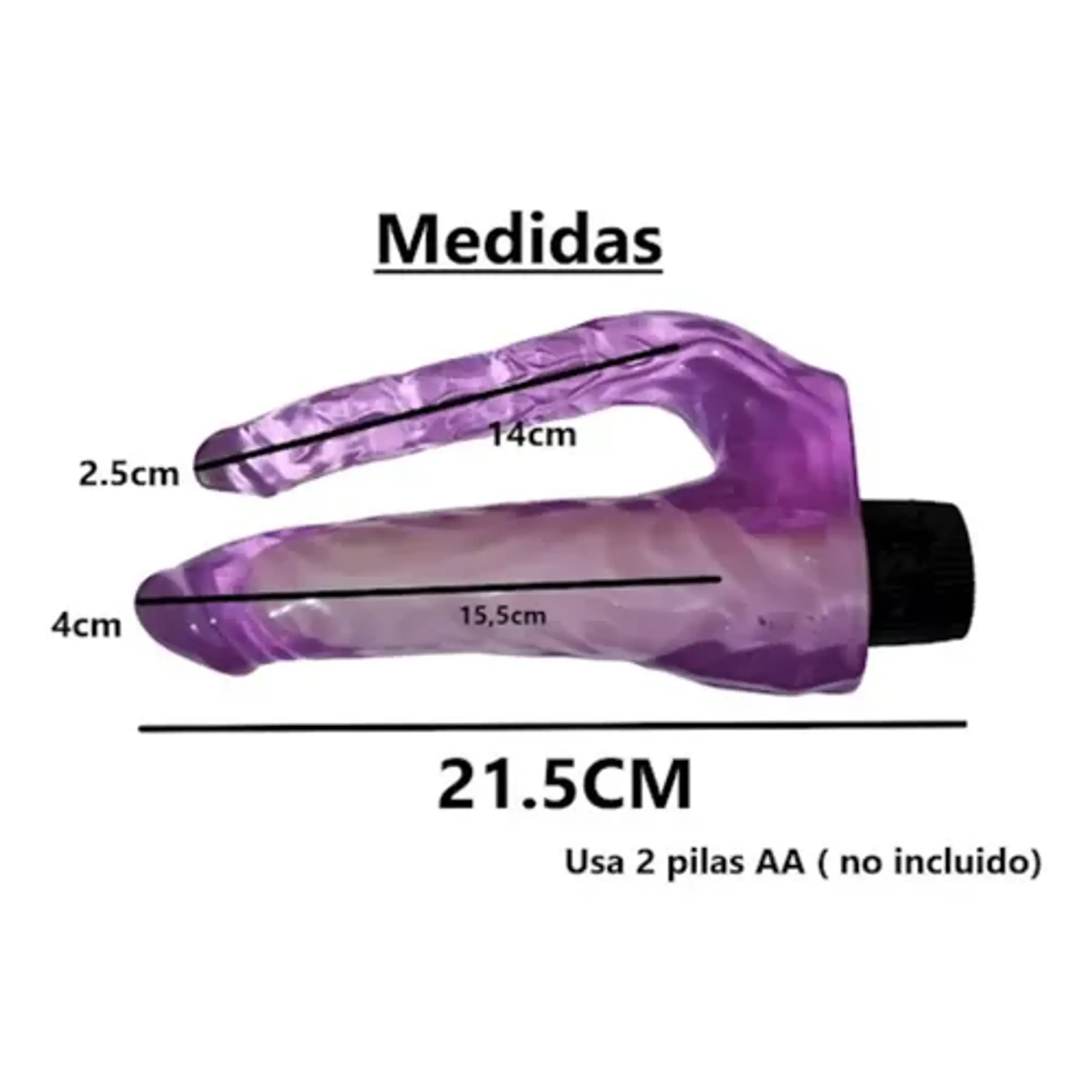 Dildo doble 21x 4cm con vibrador a pilas 3