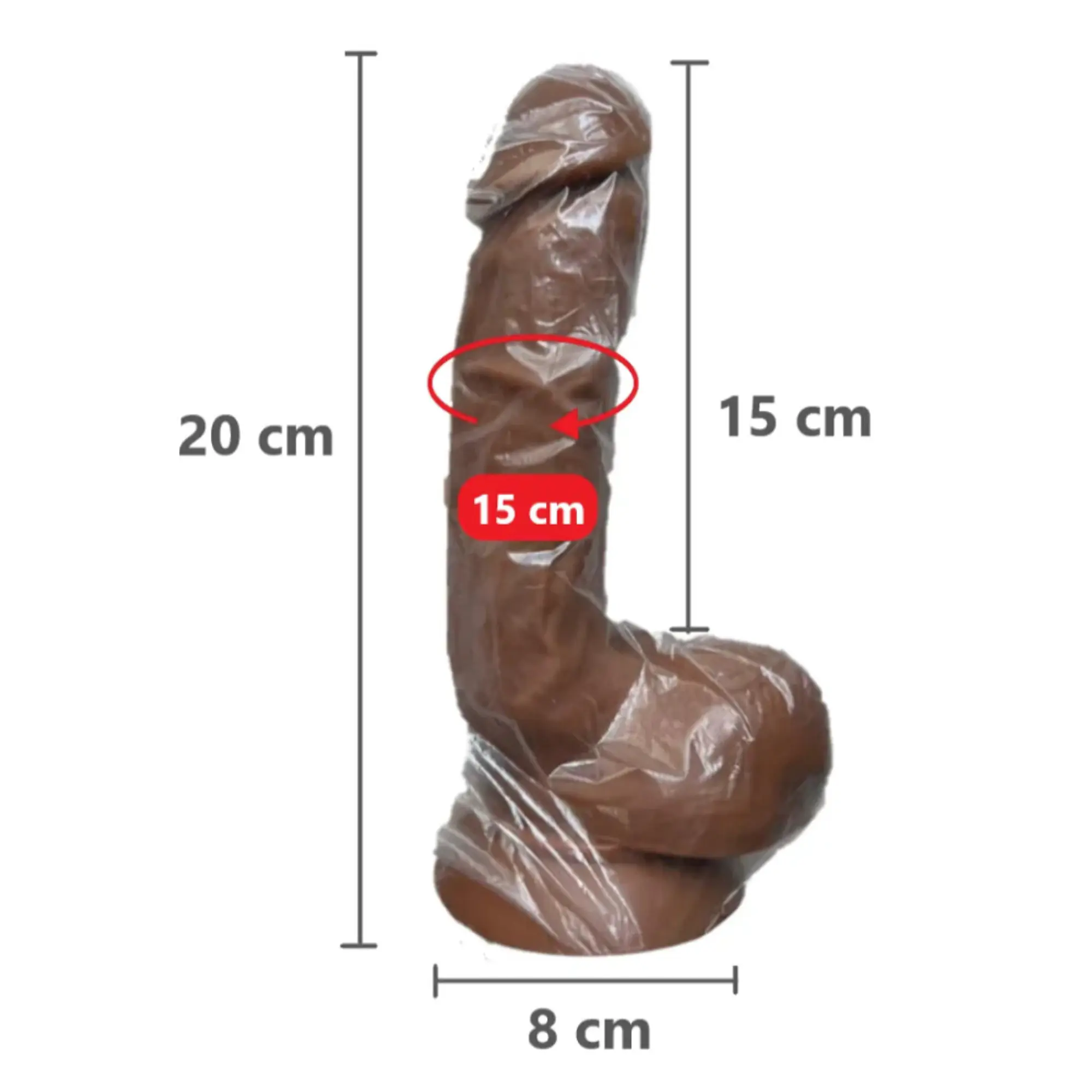 Dildo realista a Pene erecto de 20x8 cm 2