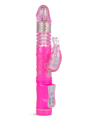 Vibrador Dual Conejo 22 X 4cm con 12 velocidades - ROSADO