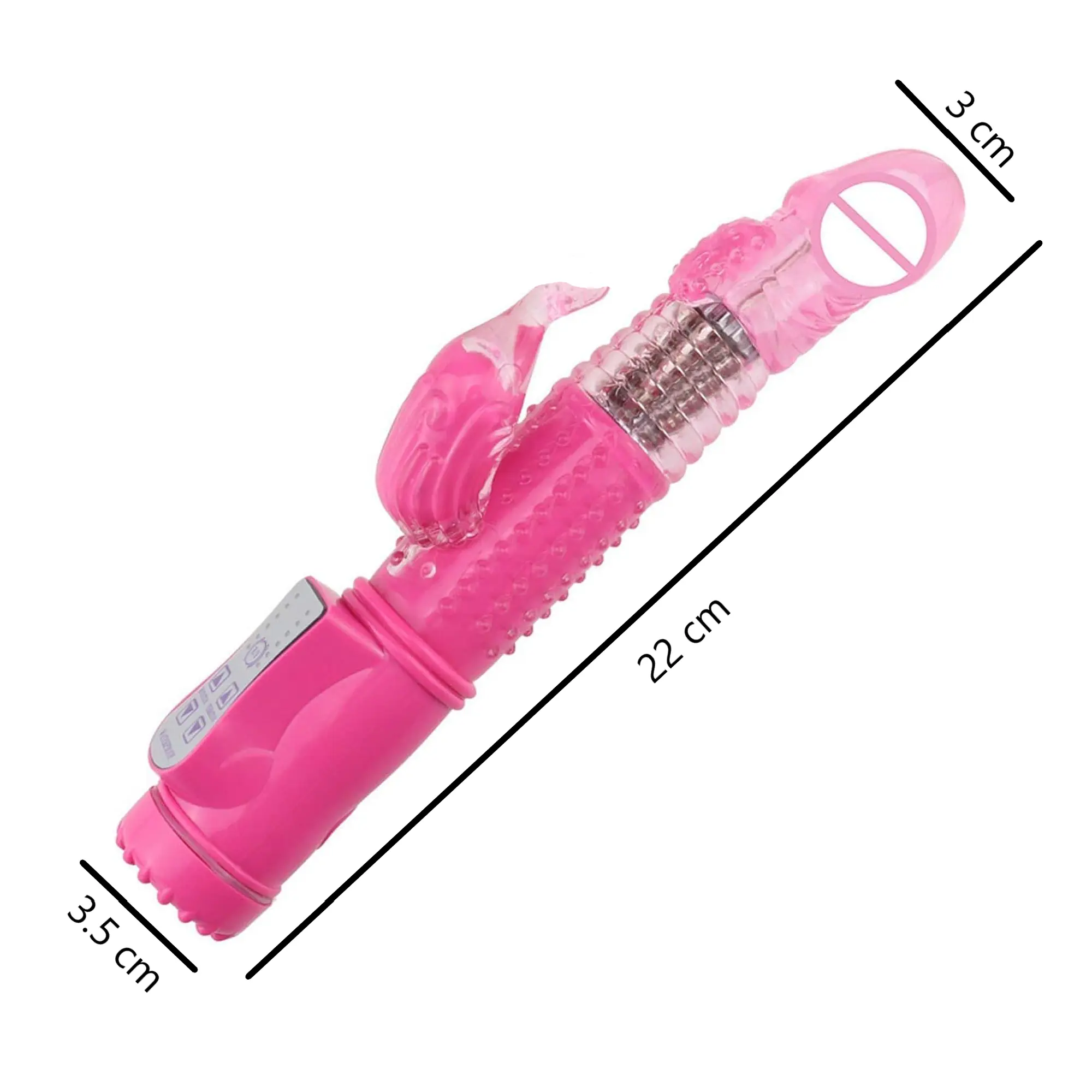 Vibrador Dual Conejo 22 X 4cm con 12 velocidades - ROSADO 6